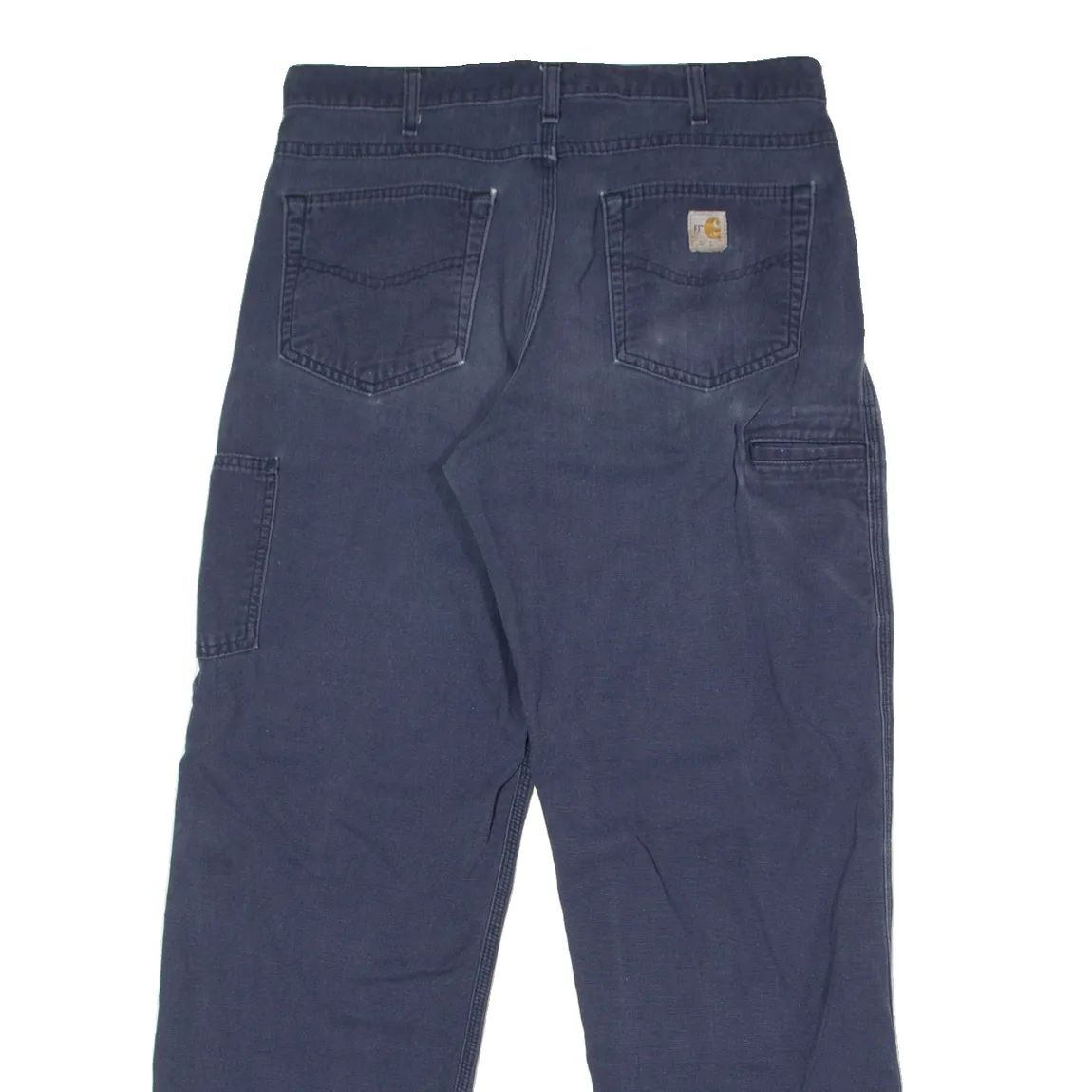 CARHARTT Workwear Mens Canvas Trousers Blue Loose Straight W34 L32