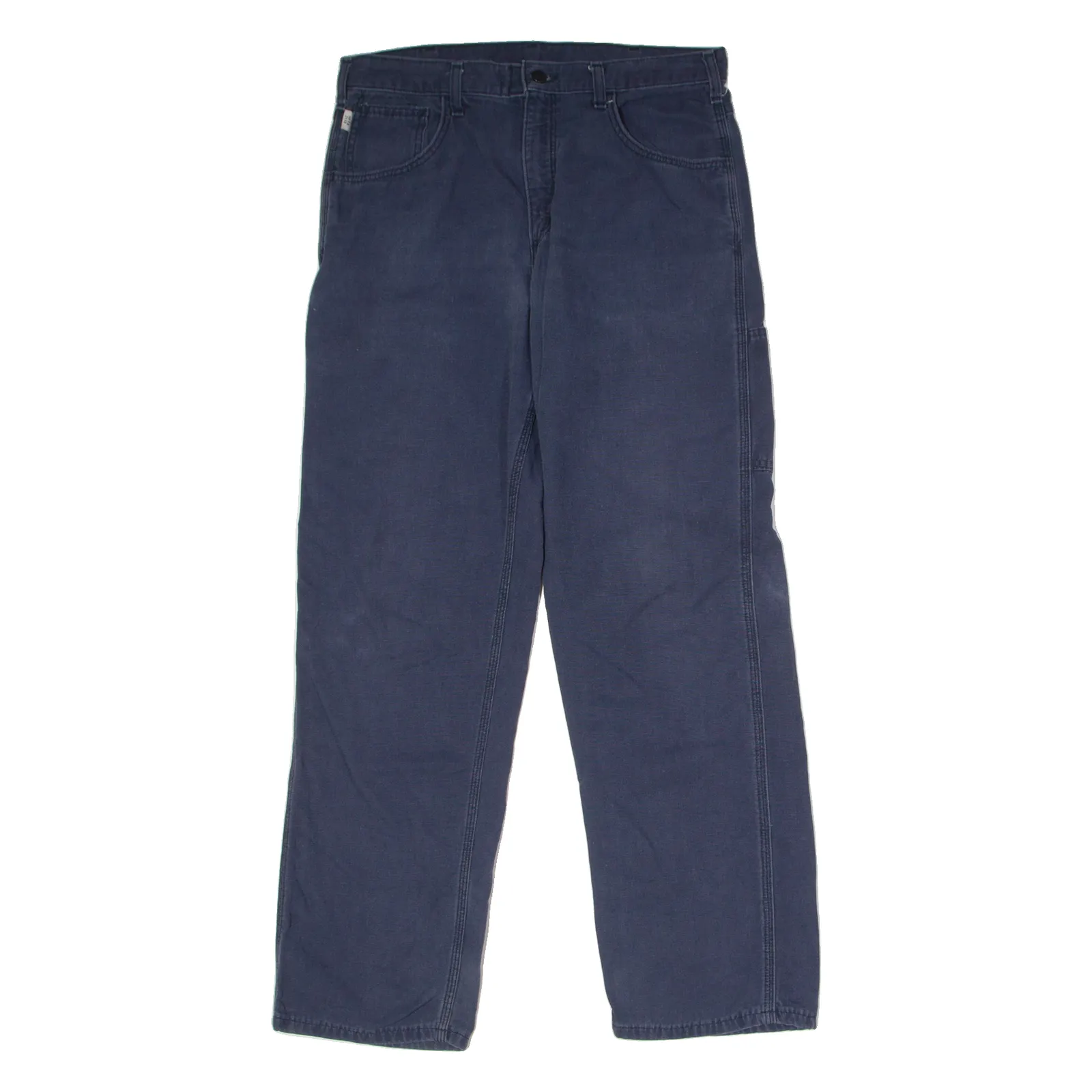 CARHARTT Workwear Mens Canvas Trousers Blue Loose Straight W34 L32