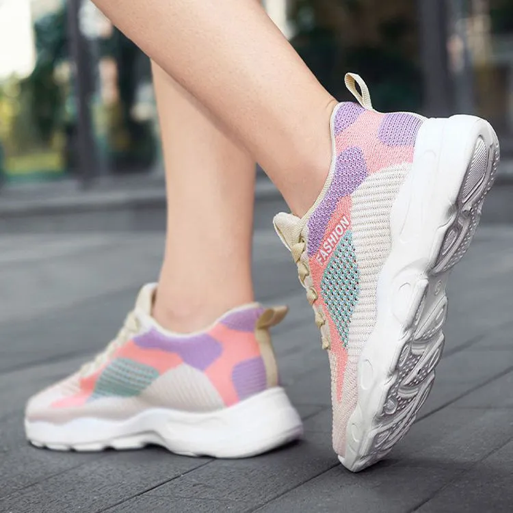 Casual Colorblock Lace-Up Sneakers