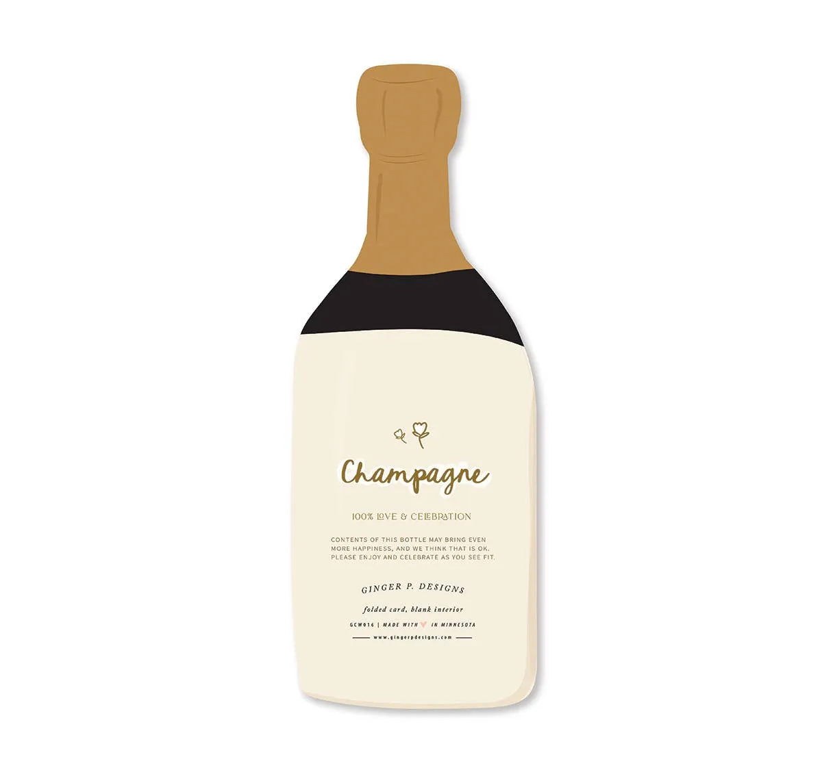 Champagne Bottle Greeting Card