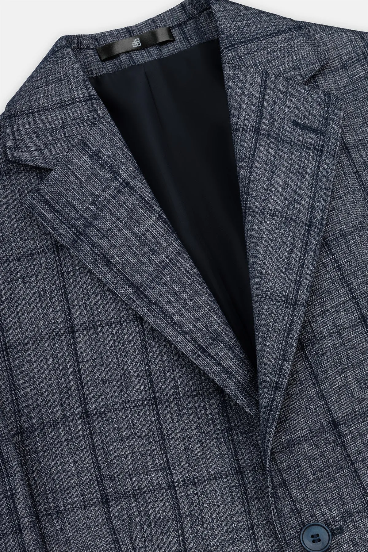 Checked Gray & Navy Blazer