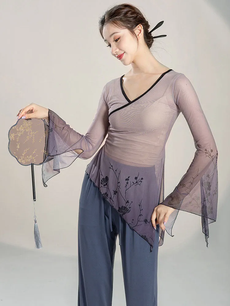 Classical Dance Gauze Costumes Training Clothes Oriental Dance Performance Dance Top