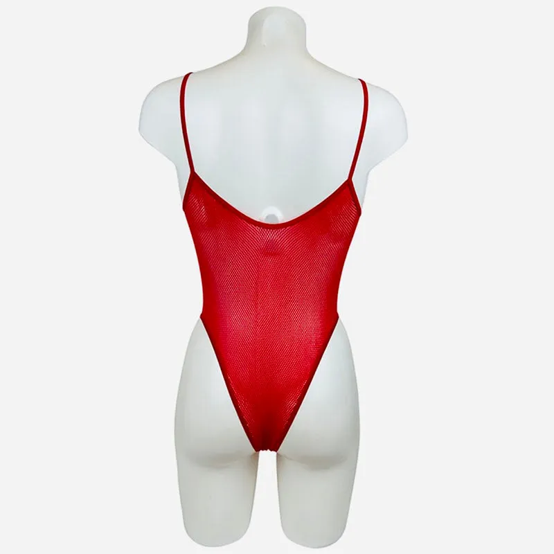 Classified Spaghetti Strap Fishnet Teddy