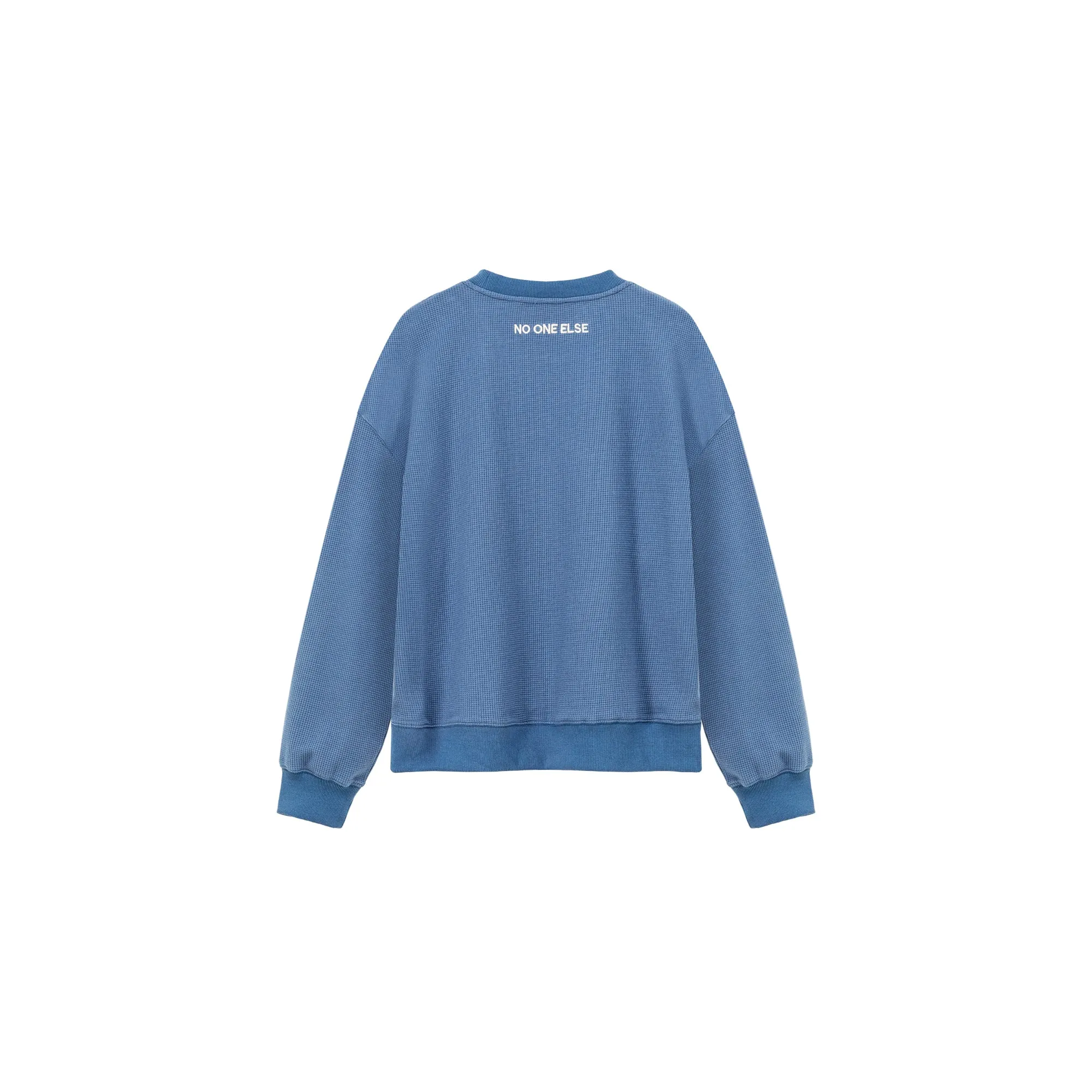 Color Embroidery Waffle Logo Sweatshirt