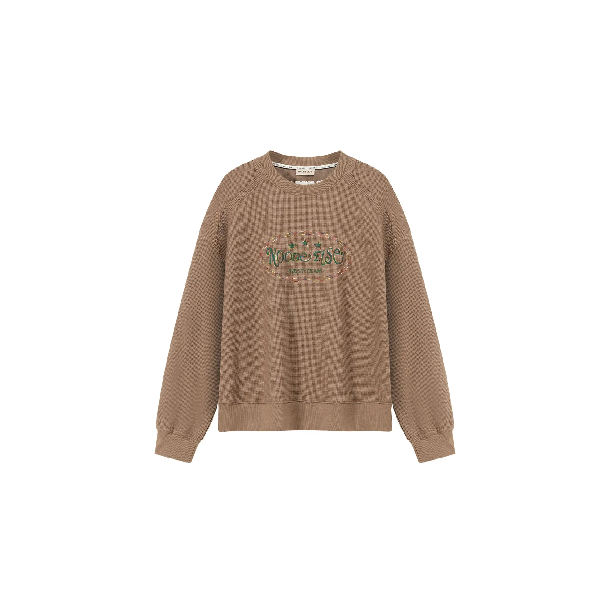 Color Embroidery Waffle Logo Sweatshirt