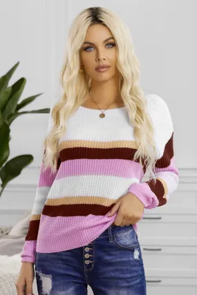 Color-lump Patchwork Sweater