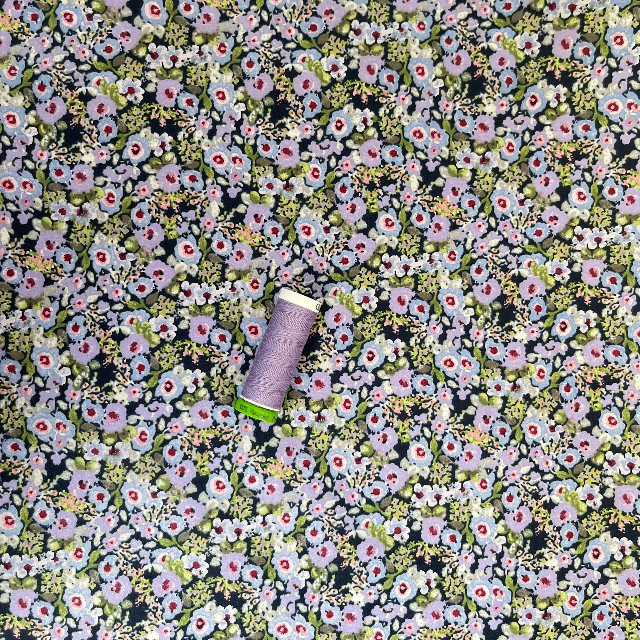 Ditsy Meadow Lilac Cotton Lawn Fabric