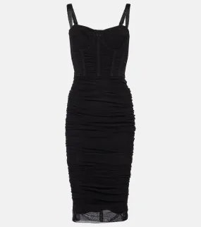 Dolce&Gabbana Ruched tulle midi dress