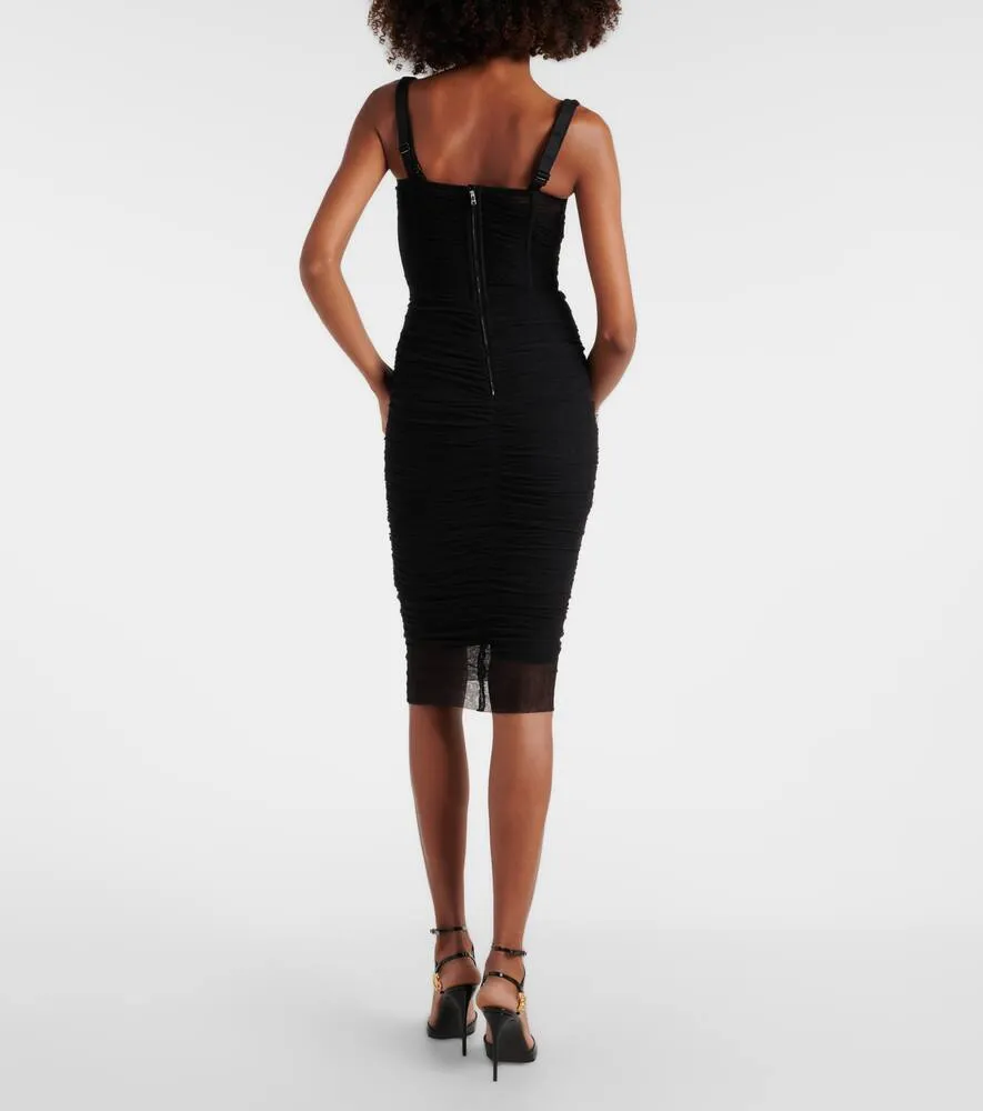 Dolce&Gabbana Ruched tulle midi dress
