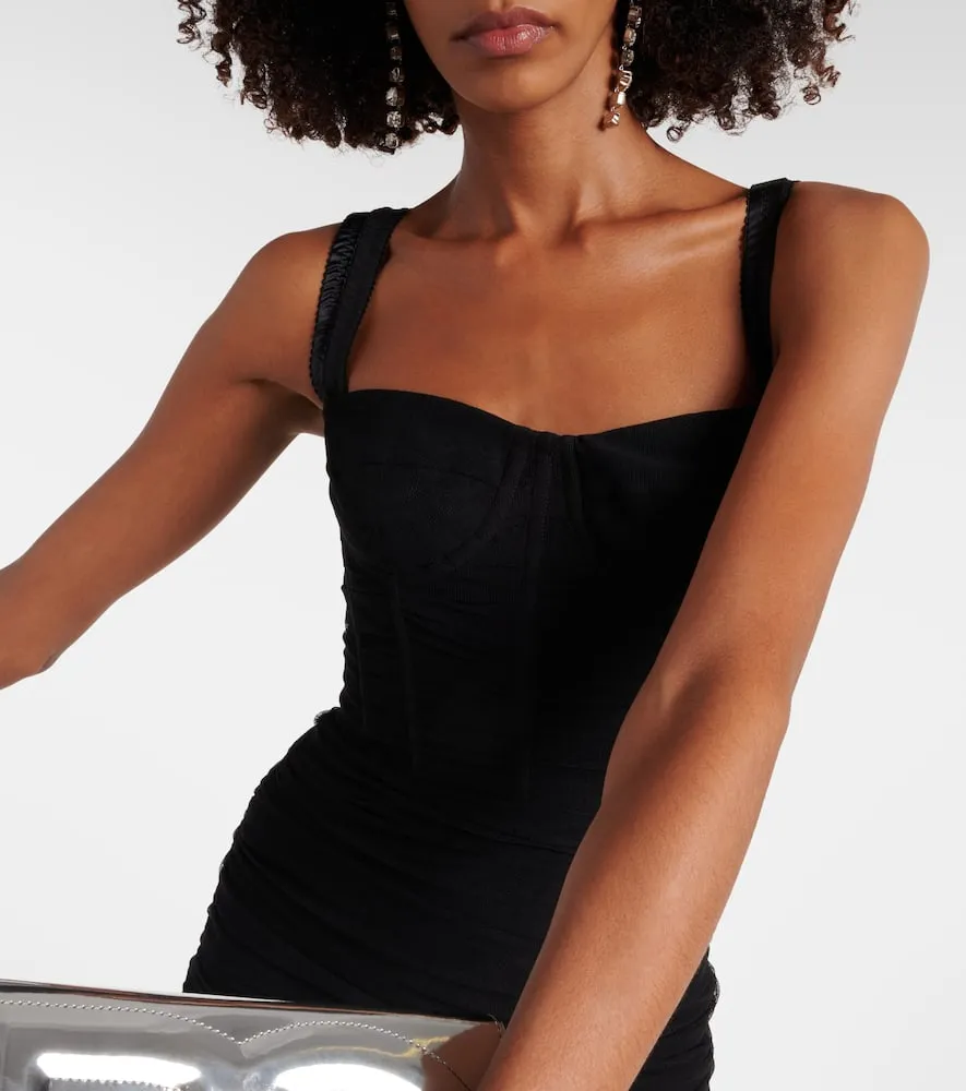 Dolce&Gabbana Ruched tulle midi dress