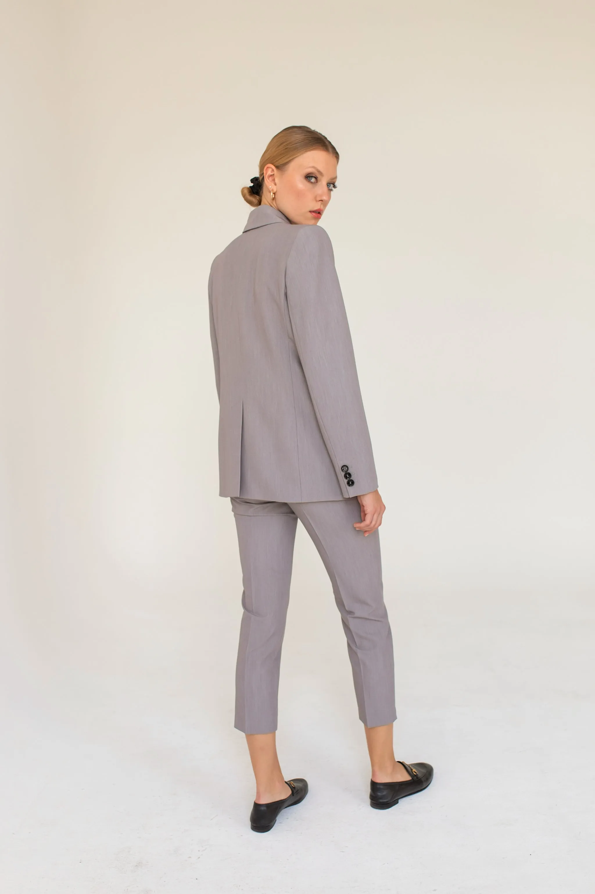 Double-Breasted Blazer - Gray