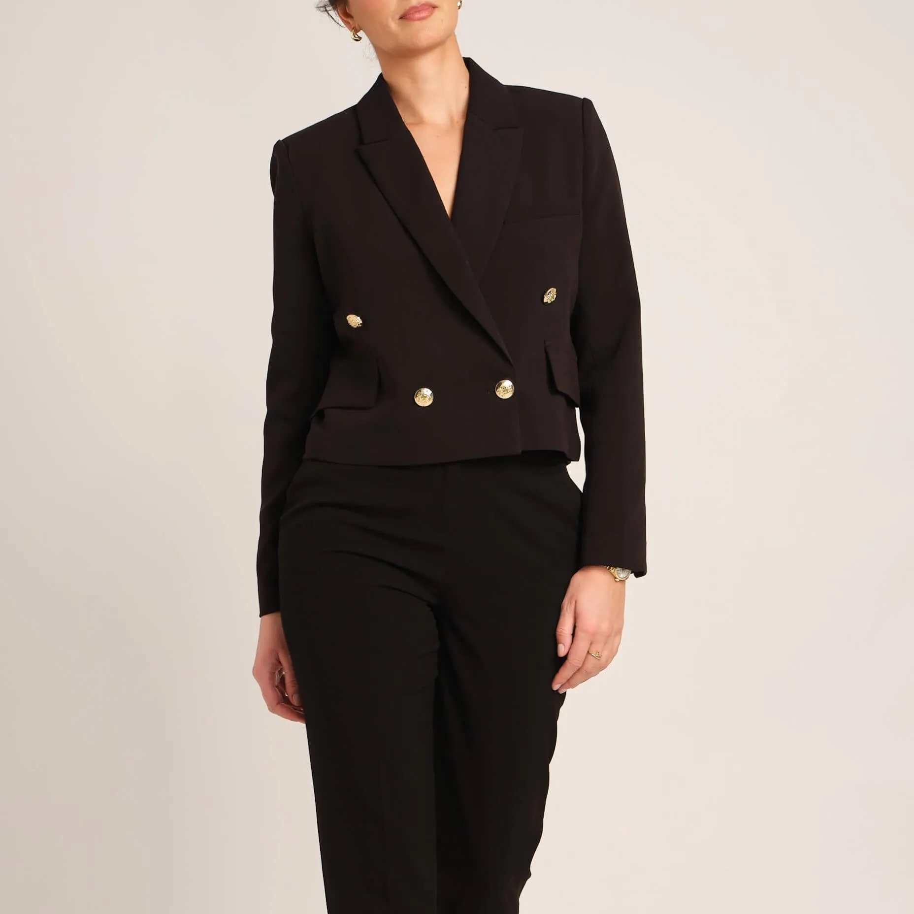 Double Breasted Cropped Blazer