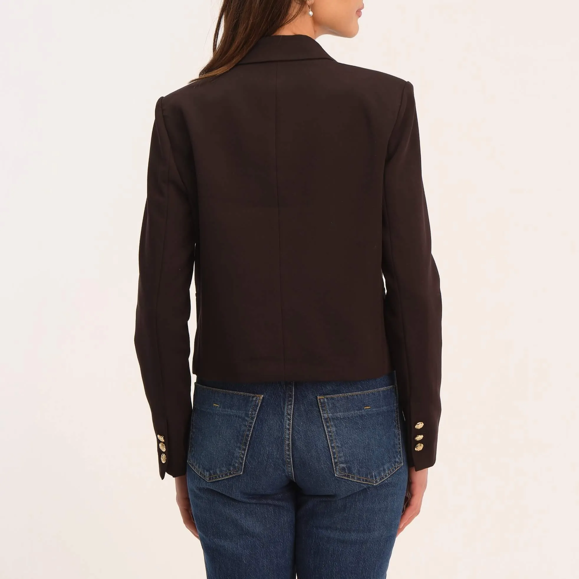 Double Breasted Cropped Blazer