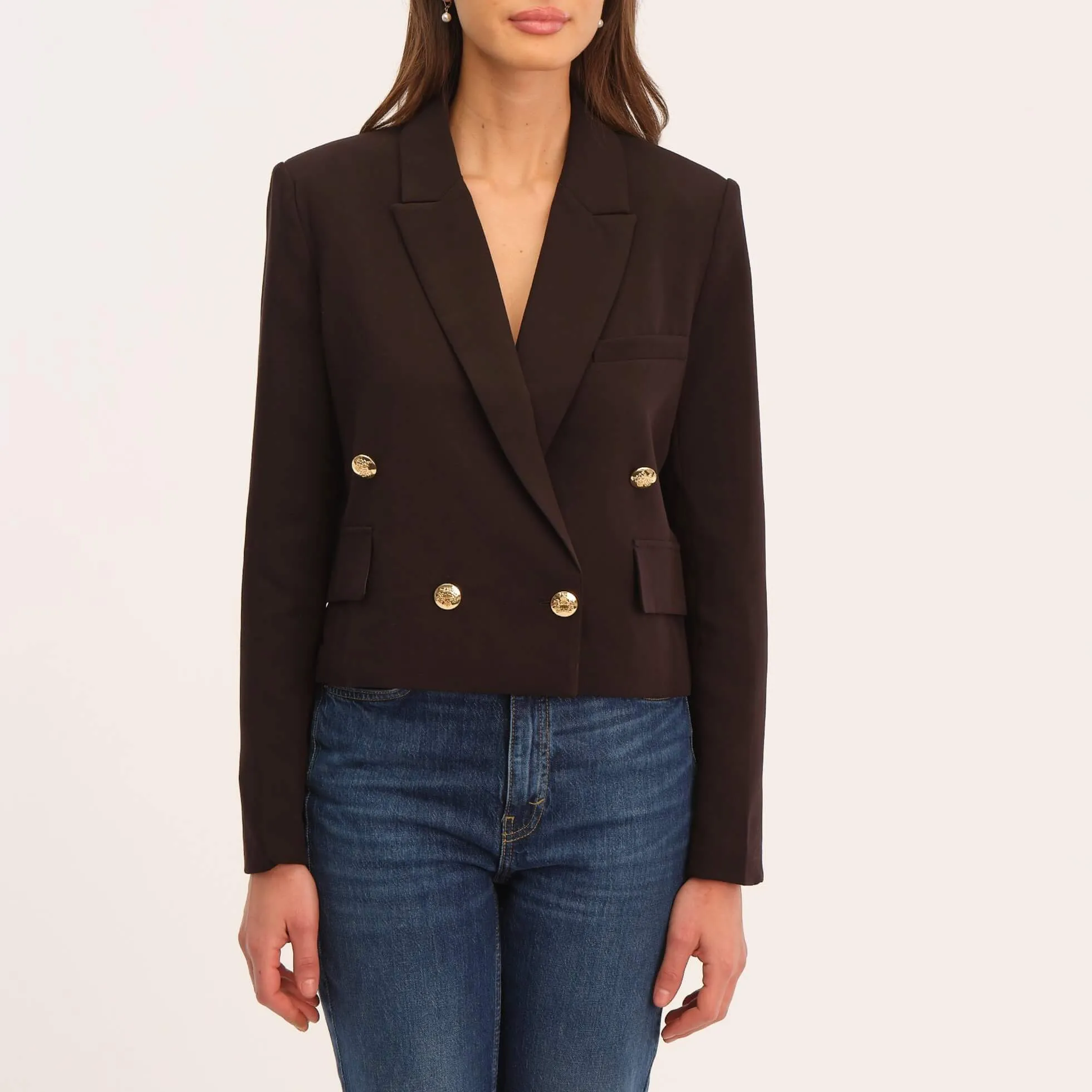 Double Breasted Cropped Blazer