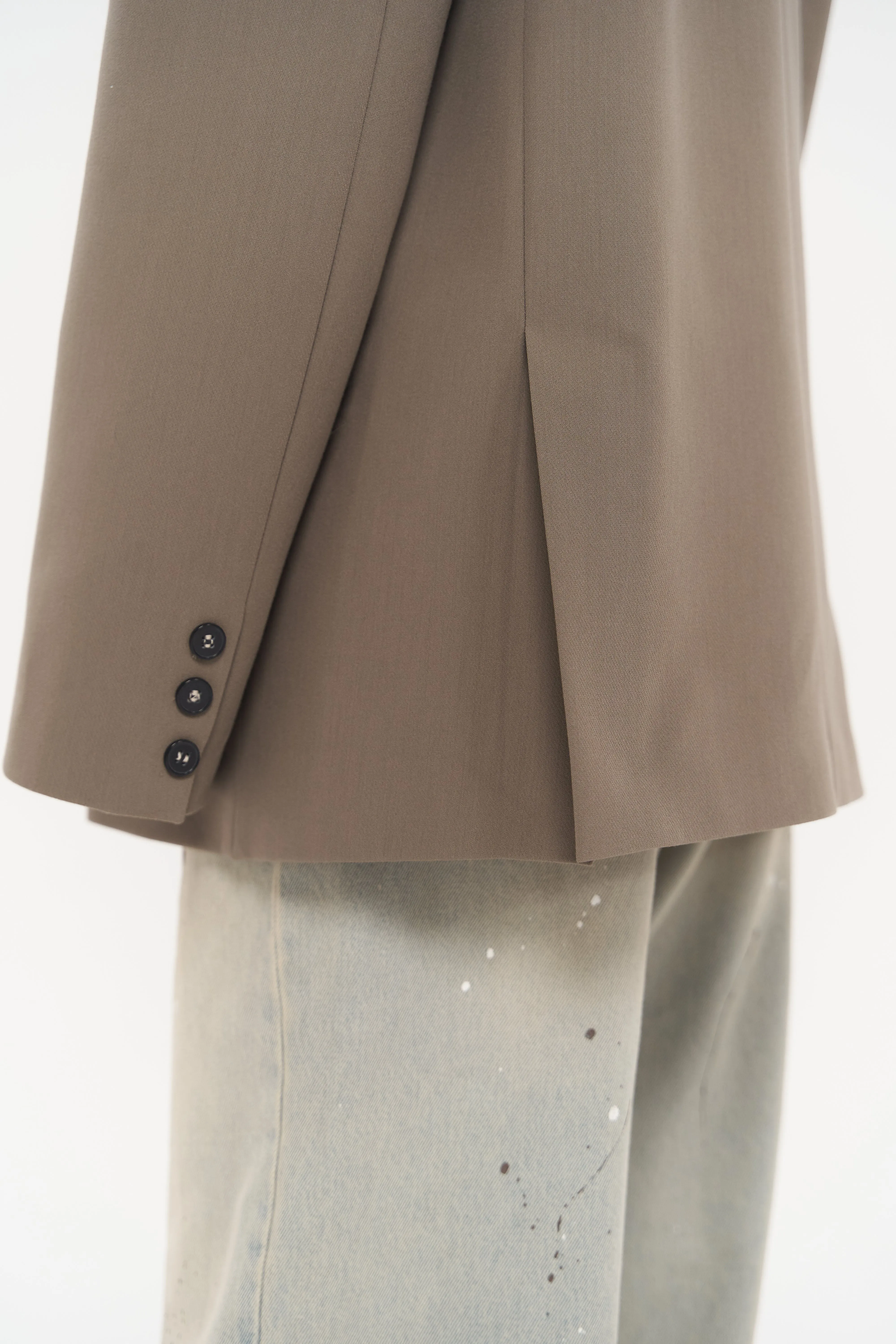 Double-Button Slit Back Blazer