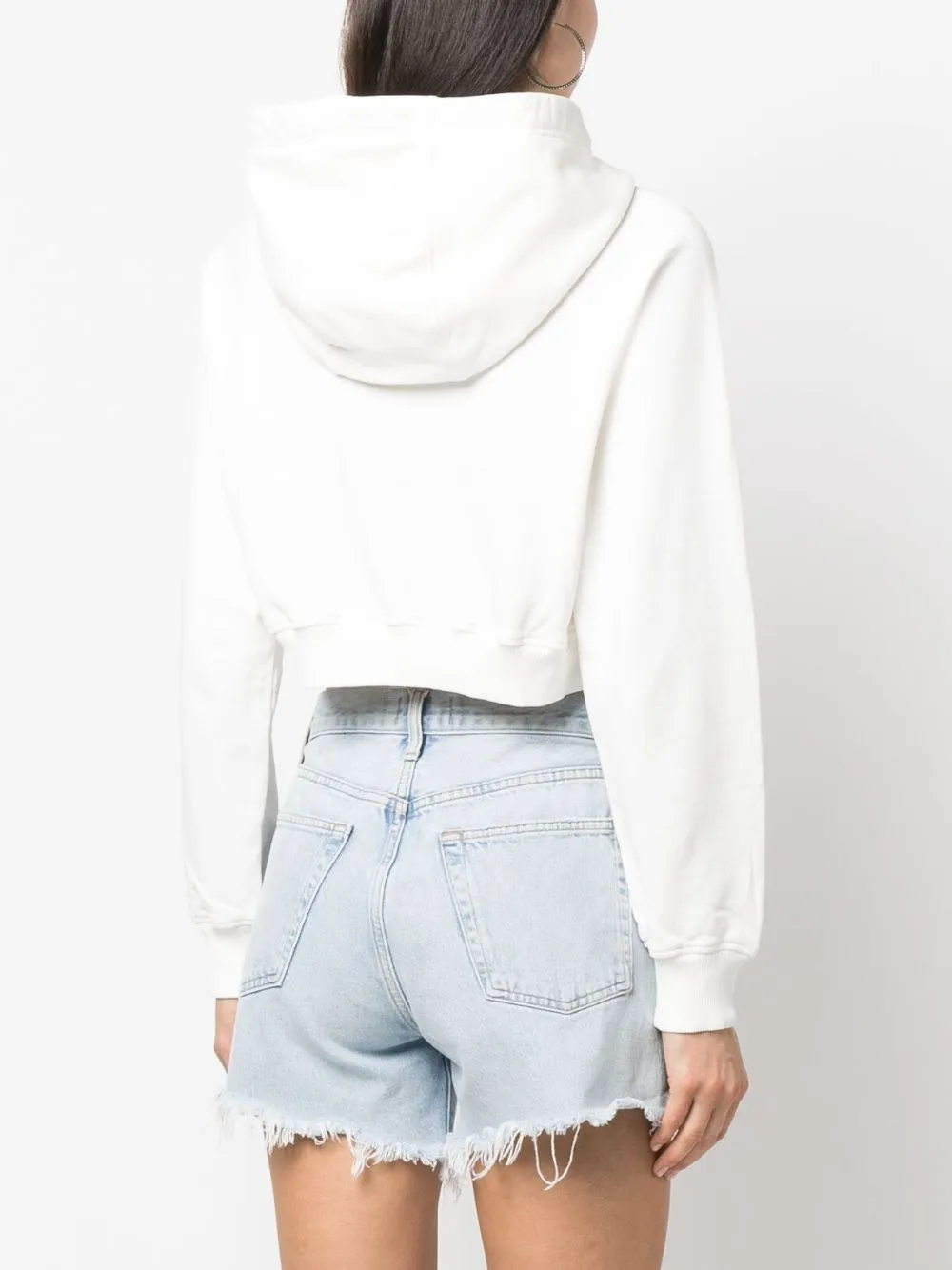 embroidered-logo drawstring hoodie