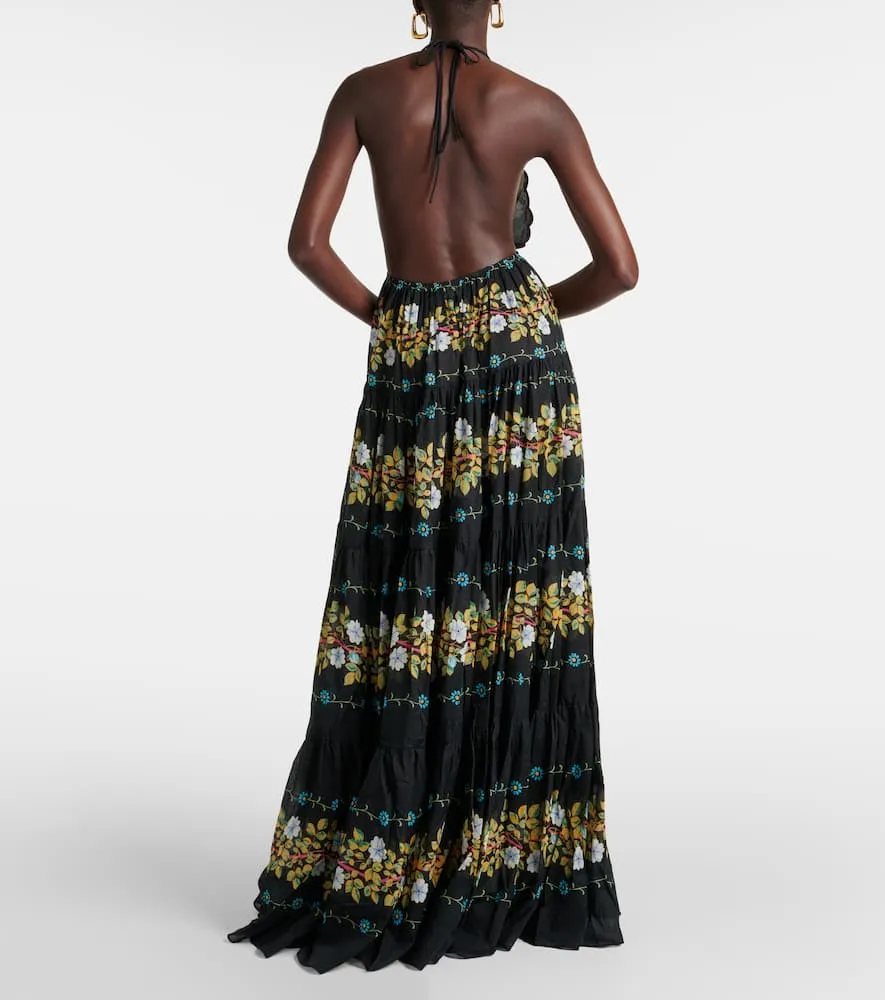 Etro Floral tiered cotton gown