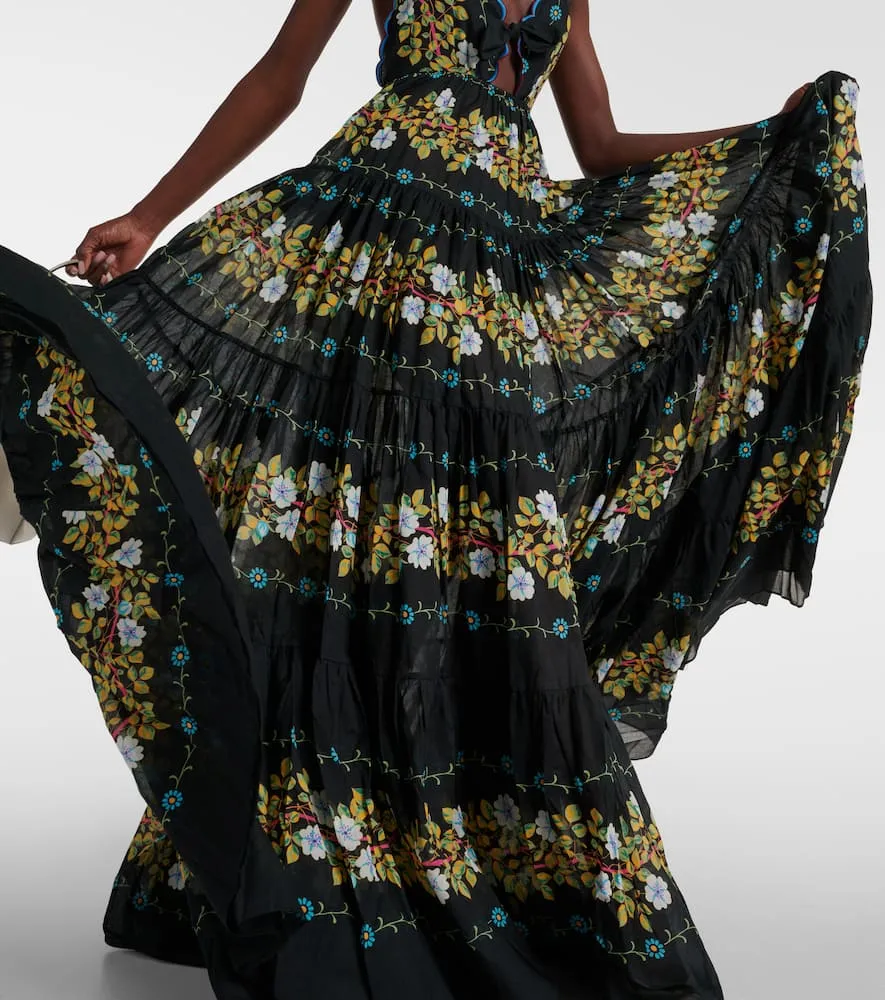 Etro Floral tiered cotton gown