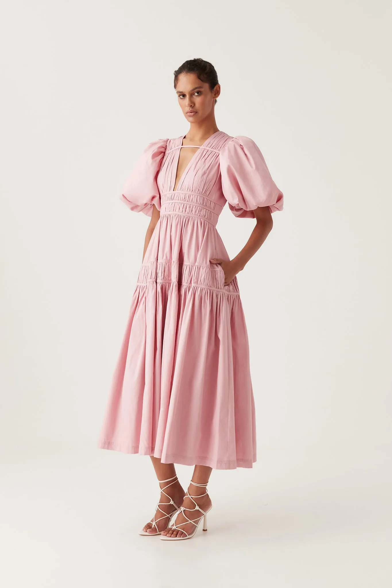 Fallingwater Ruched Midi Dress