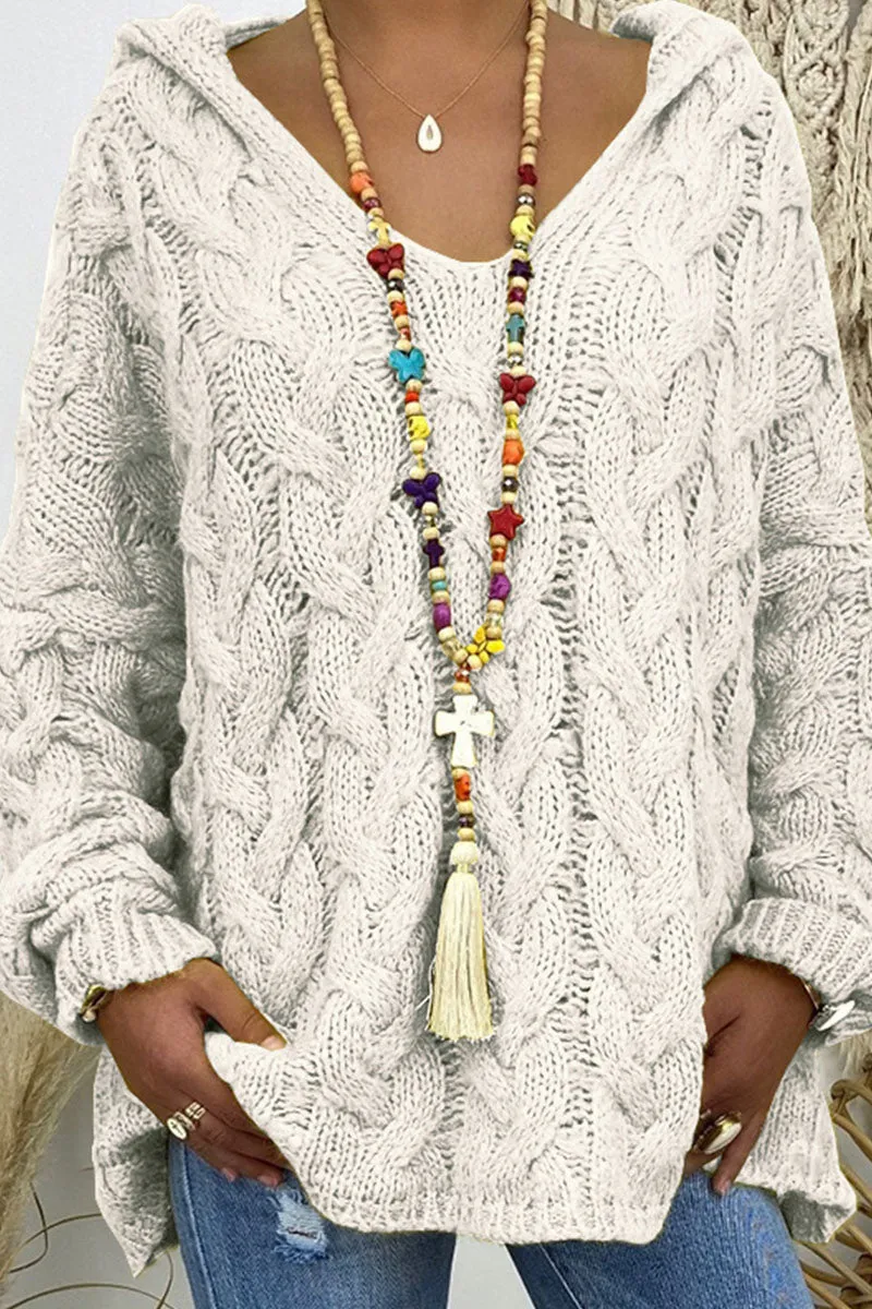 Fashion Street Classic Solid Patchwork Hooded Collar Sweaters(16 Colors)