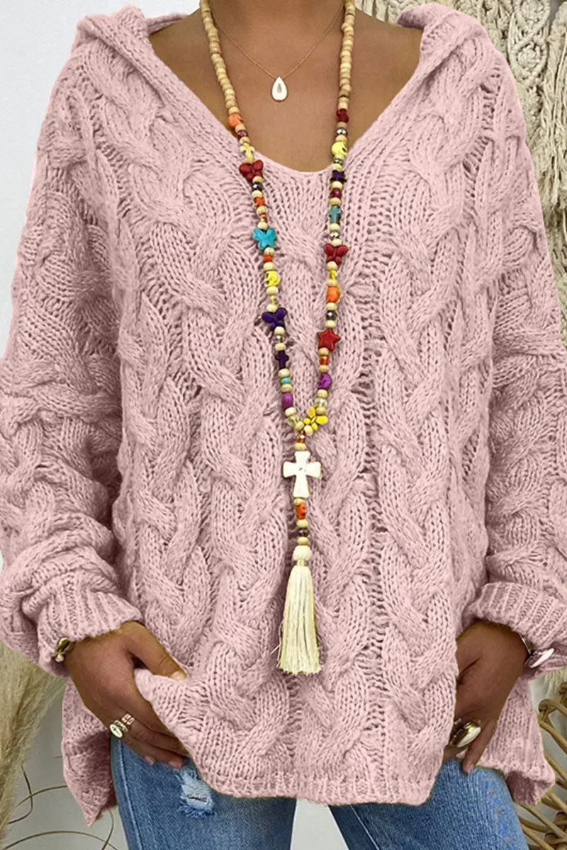 Fashion Street Classic Solid Patchwork Hooded Collar Sweaters(16 Colors)