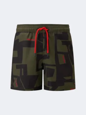 Fire And Ice Nelson  Men Beach Swim Short Olive Green/Black