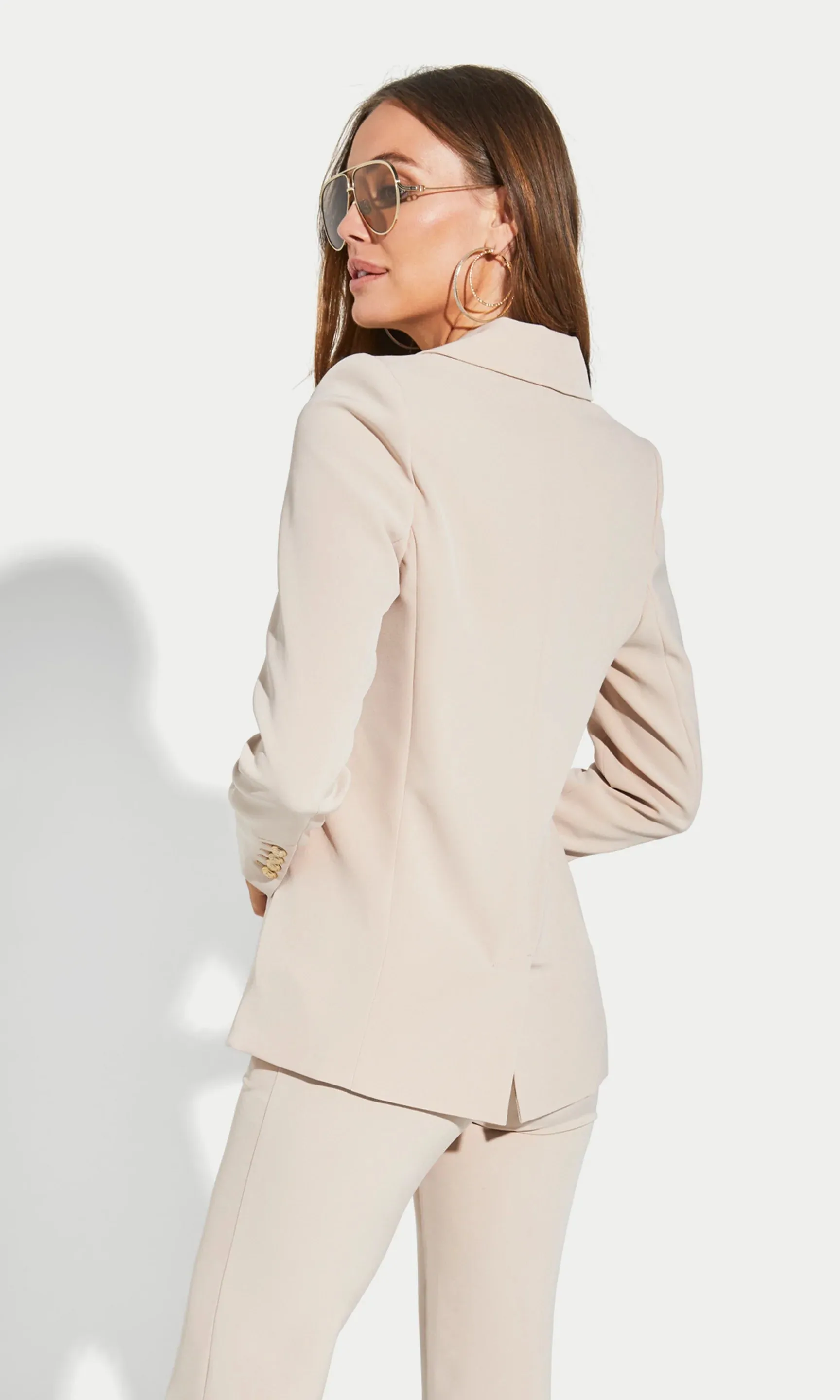Generation Love Leighton Crepe Blazer - Latte