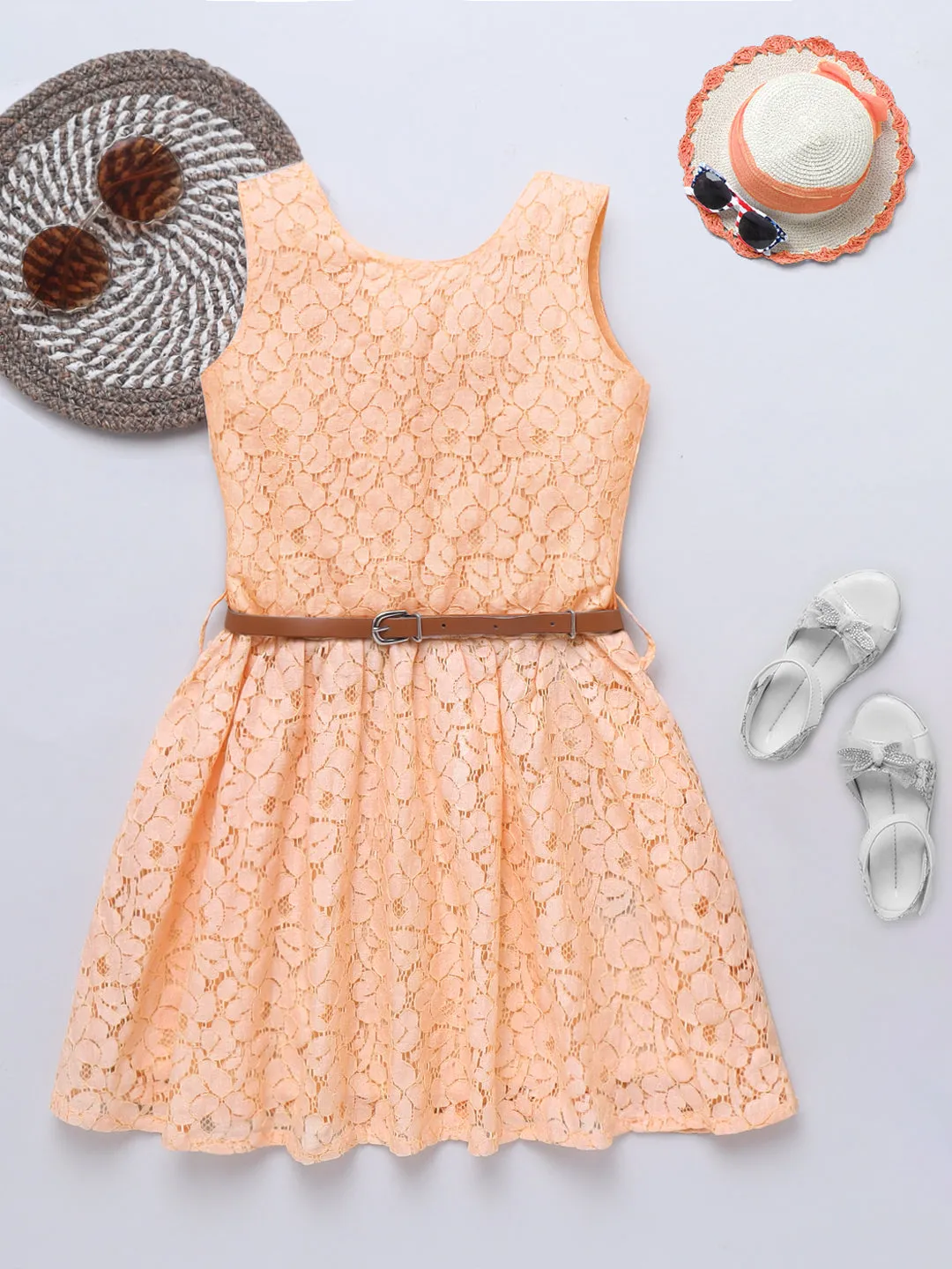 Girls Cotton Lace Dress