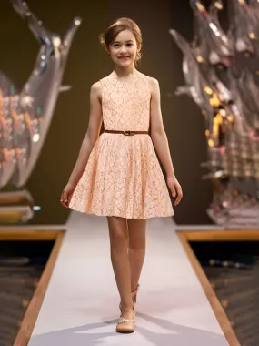 Girls Cotton Lace Dress