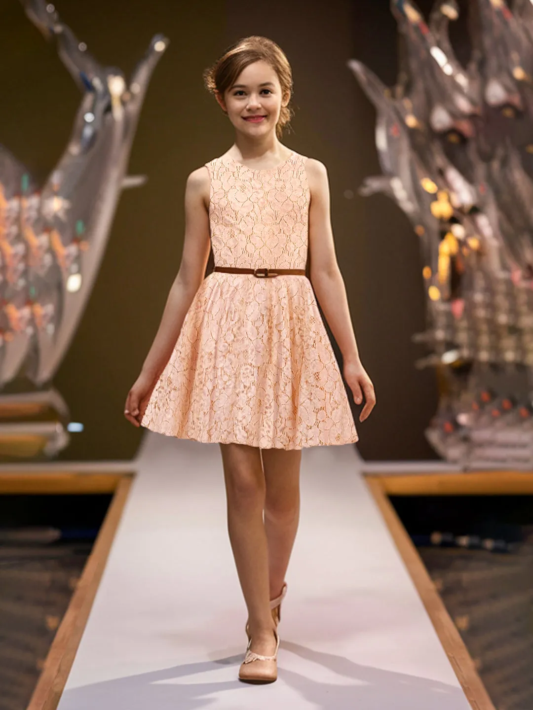 Girls Cotton Lace Dress
