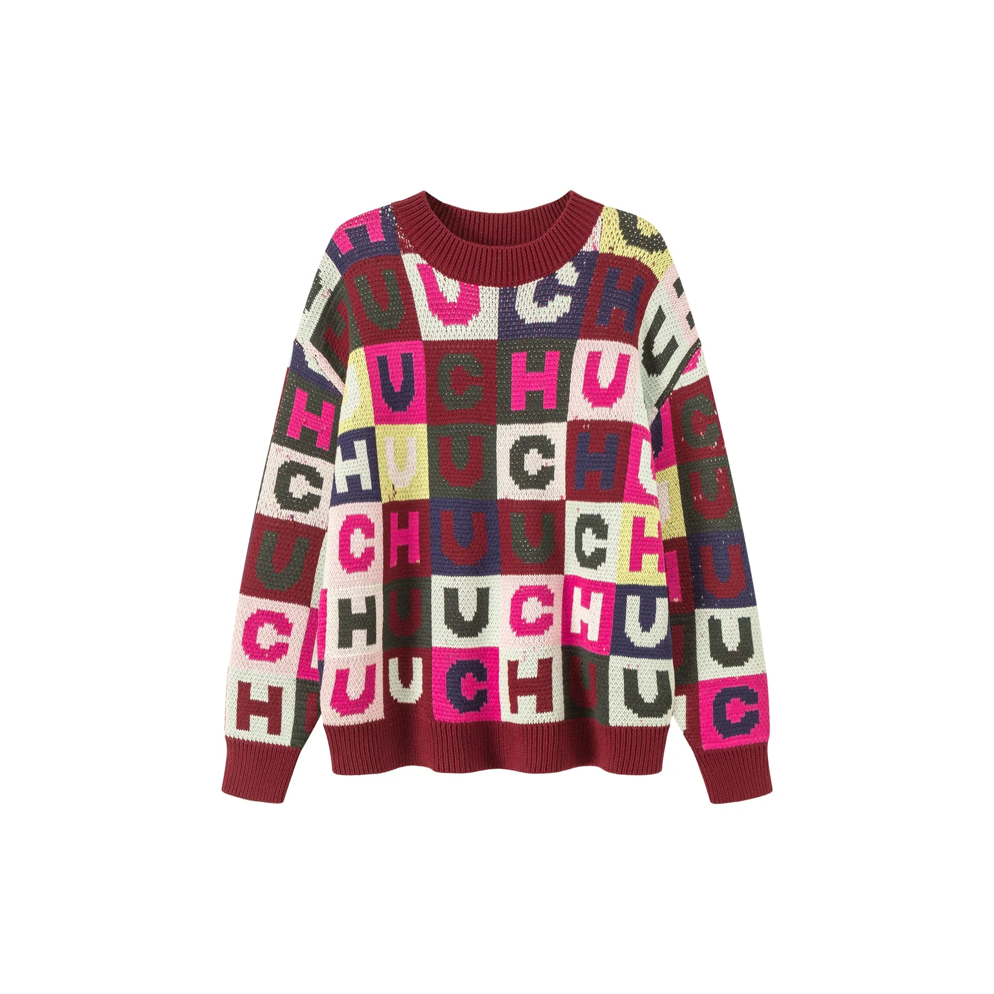 Gotta Let Go Letter Patchwork Sweater