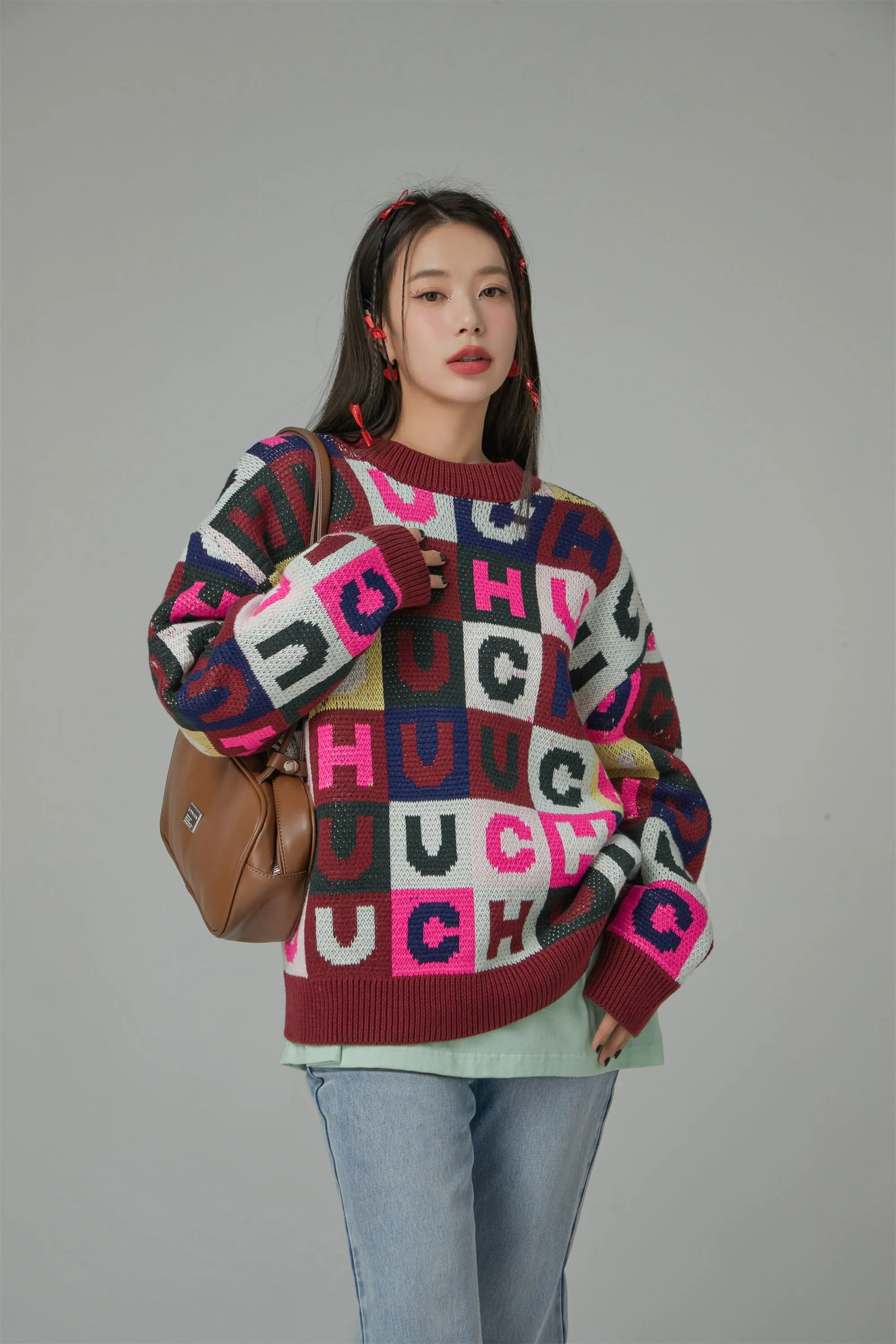 Gotta Let Go Letter Patchwork Sweater
