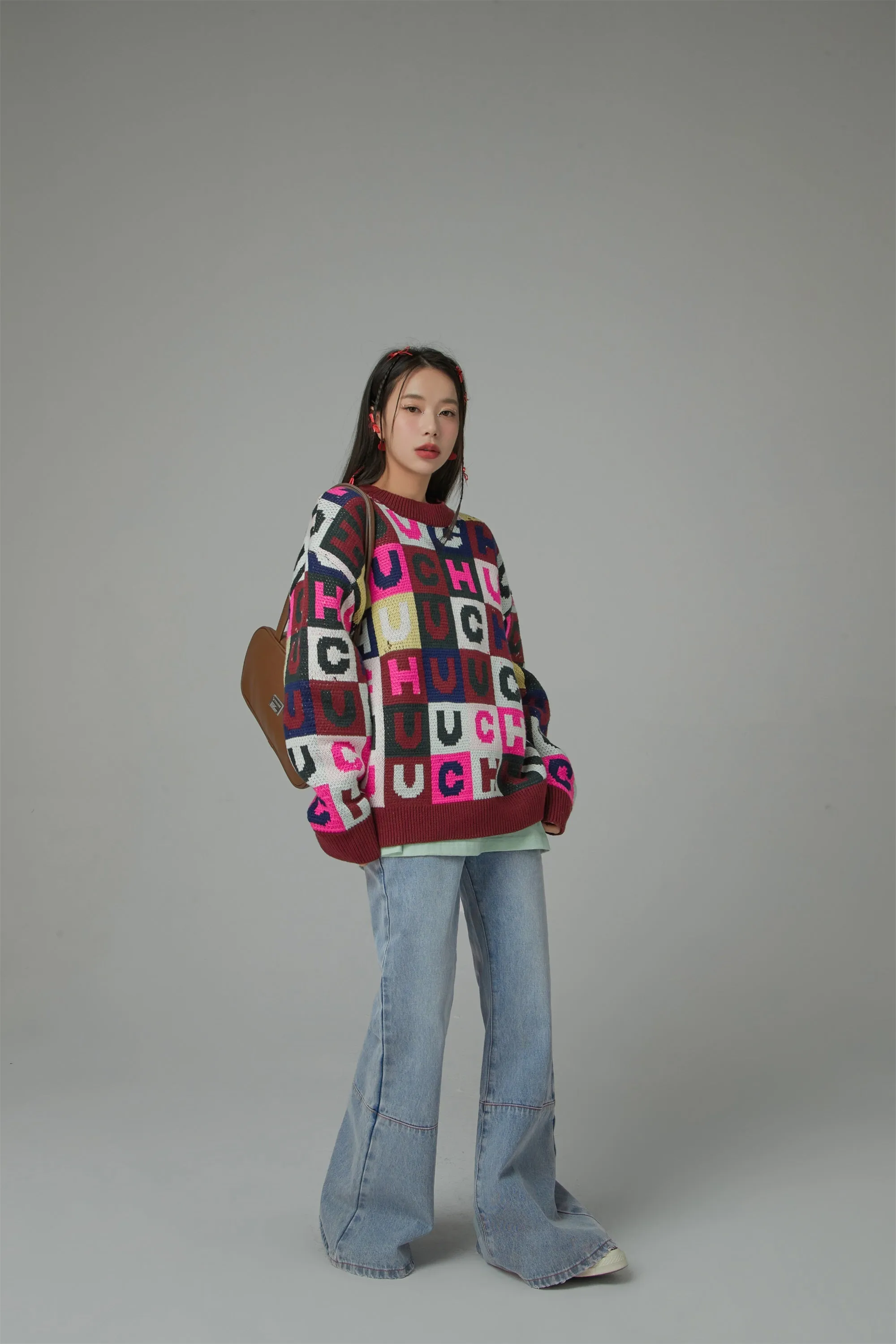 Gotta Let Go Letter Patchwork Sweater