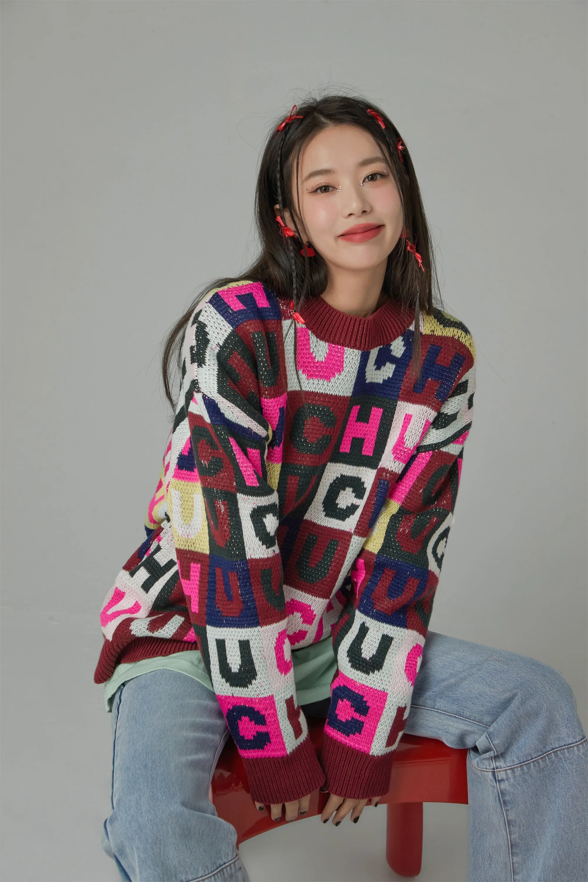 Gotta Let Go Letter Patchwork Sweater