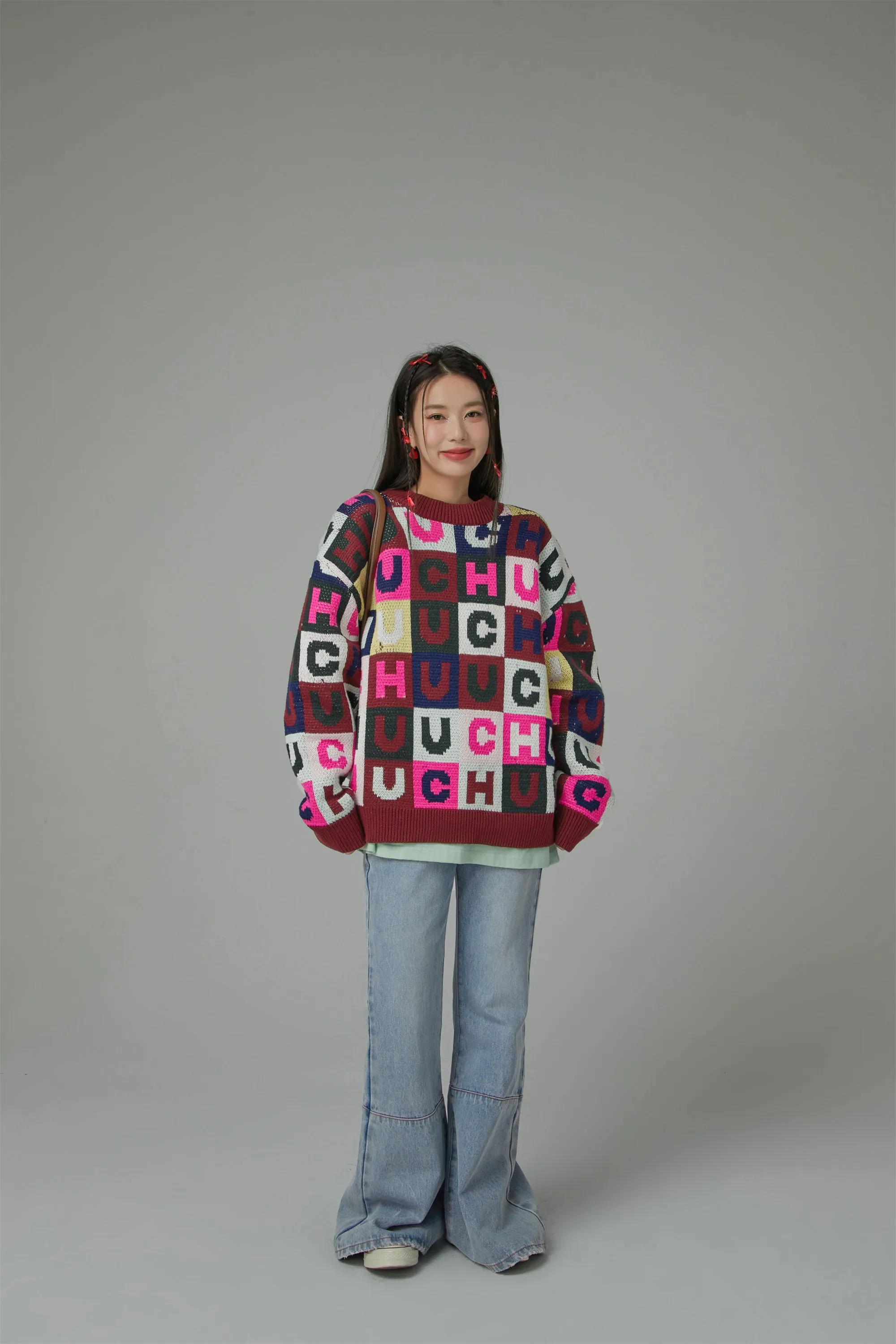 Gotta Let Go Letter Patchwork Sweater