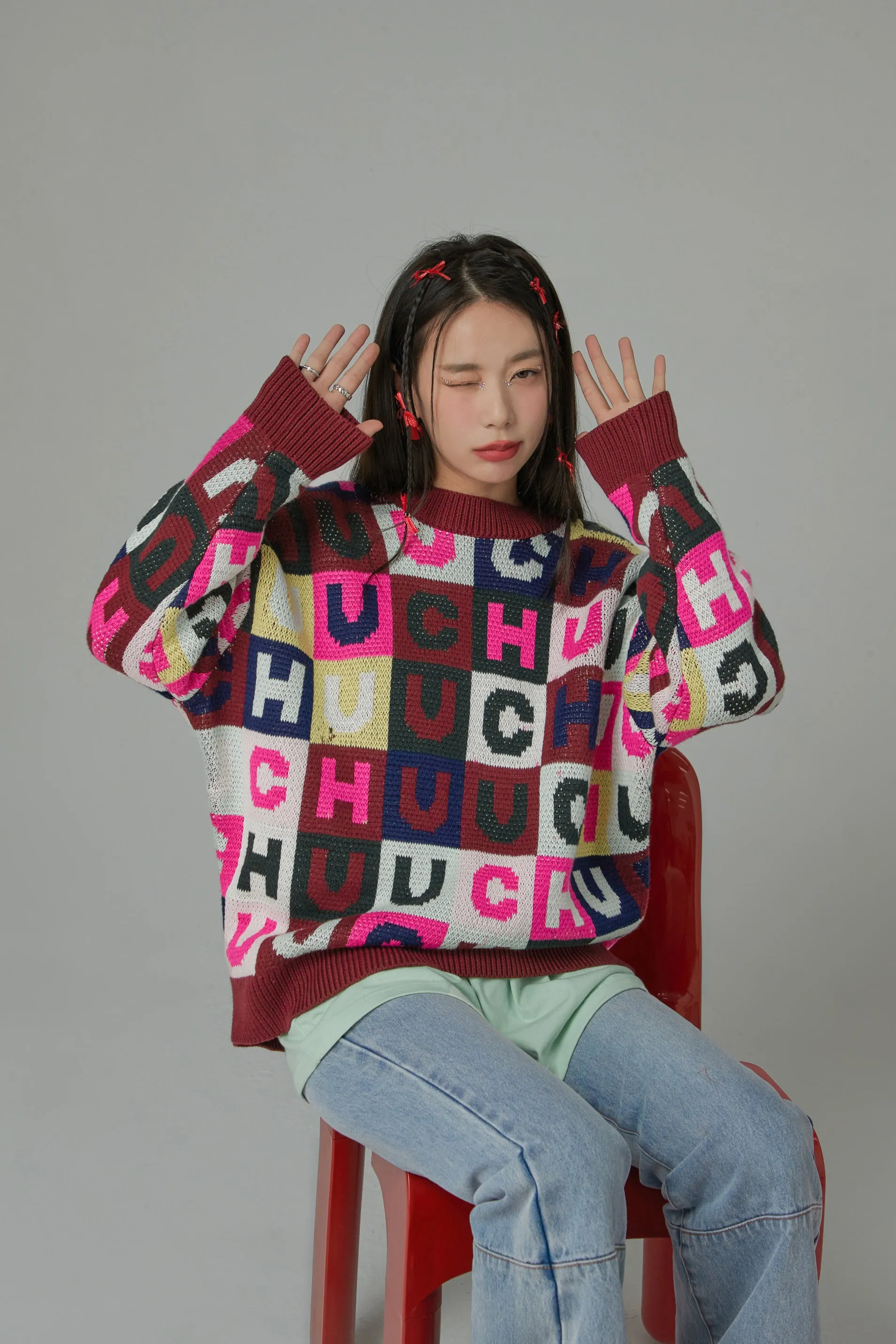 Gotta Let Go Letter Patchwork Sweater