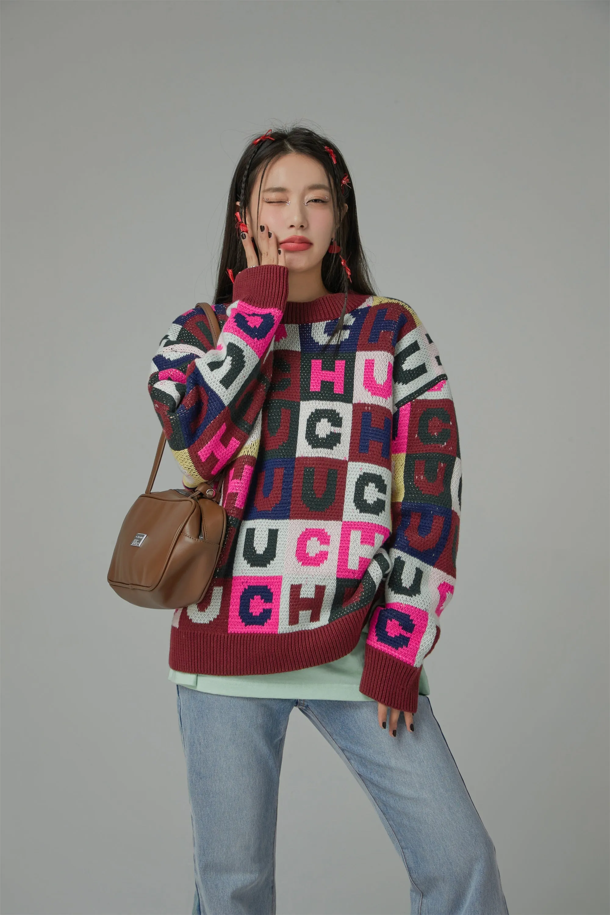 Gotta Let Go Letter Patchwork Sweater