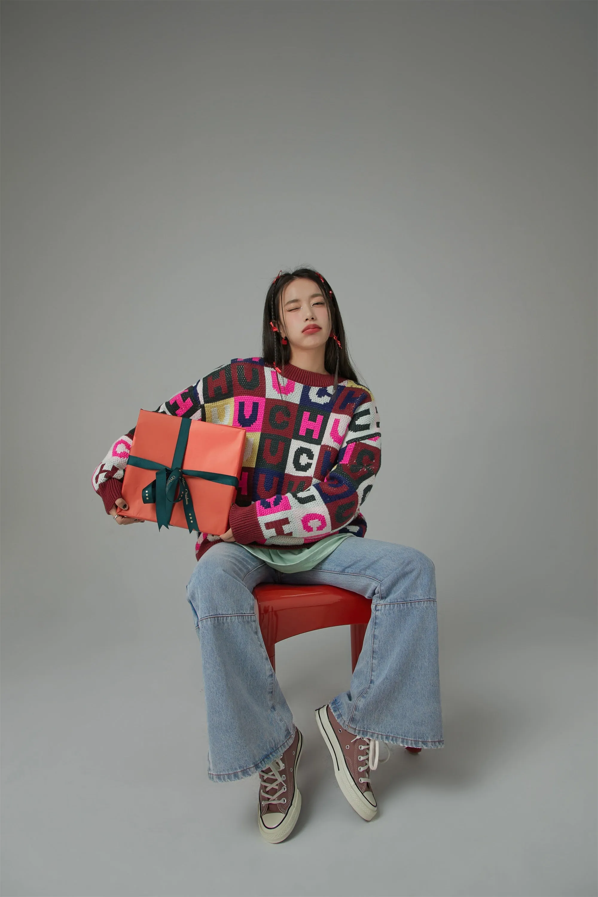 Gotta Let Go Letter Patchwork Sweater