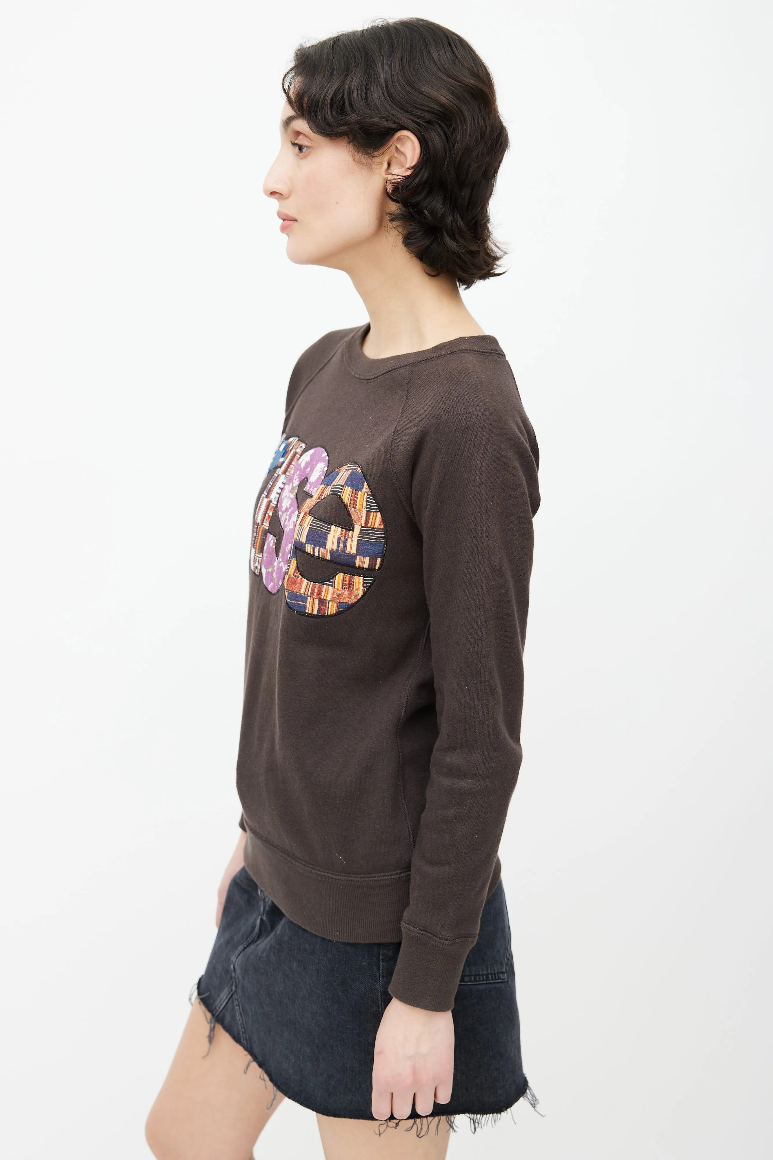 Grey Patchwork Rise Sweater