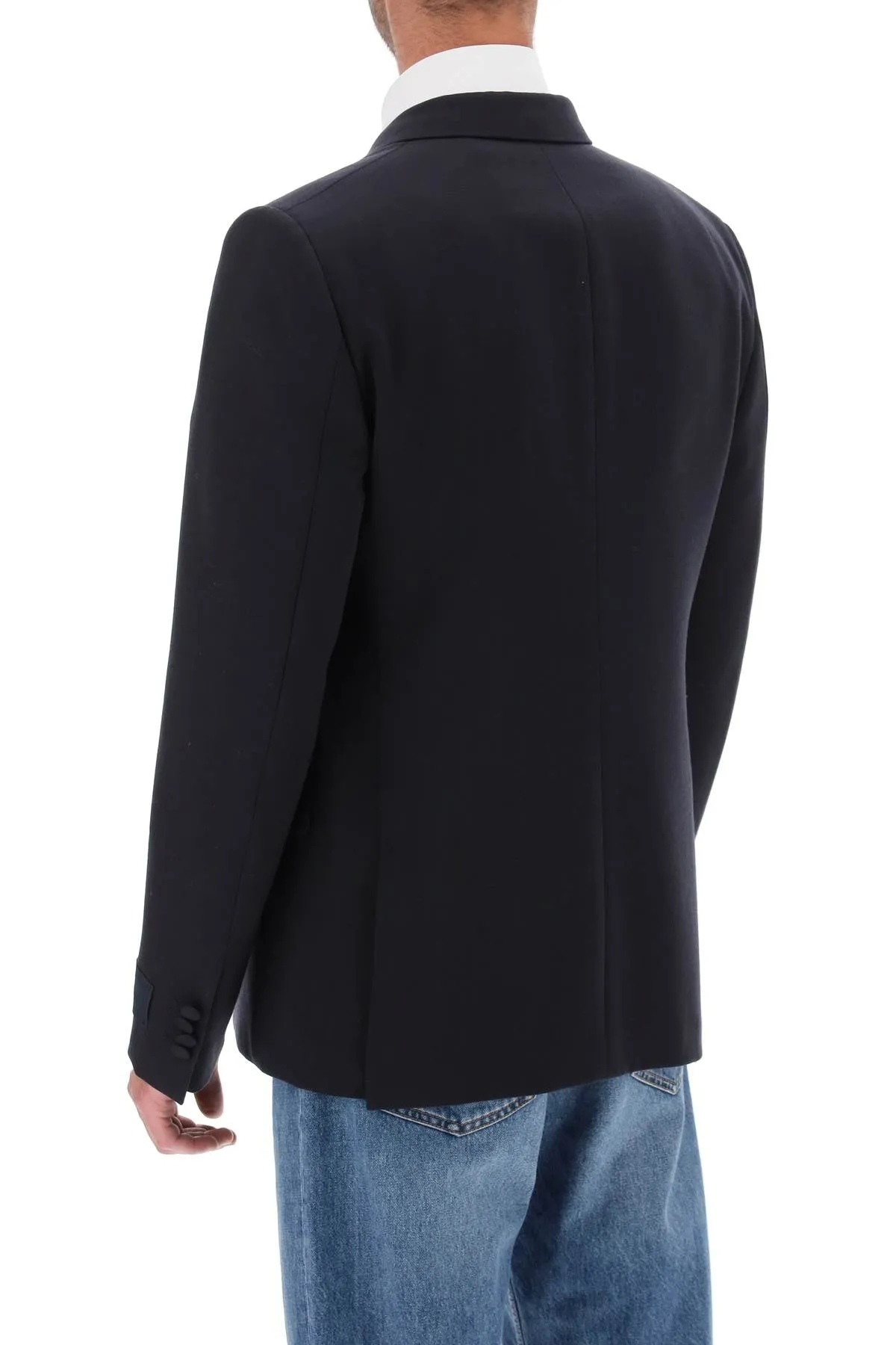 half-lined double-breasted jacket