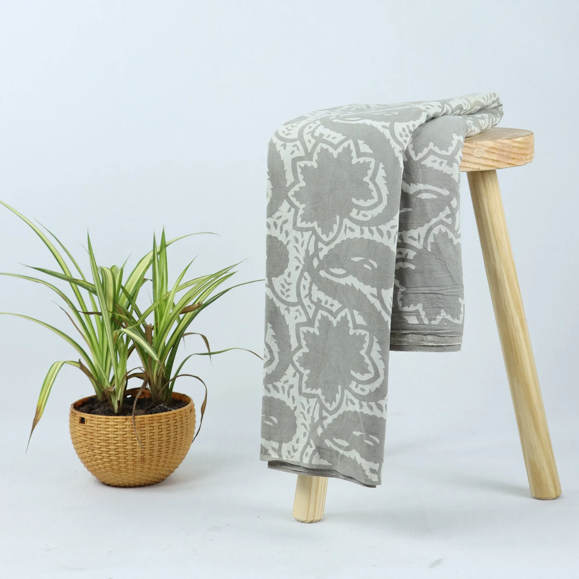 Hand Block Abstract Printed Cotton Fabric