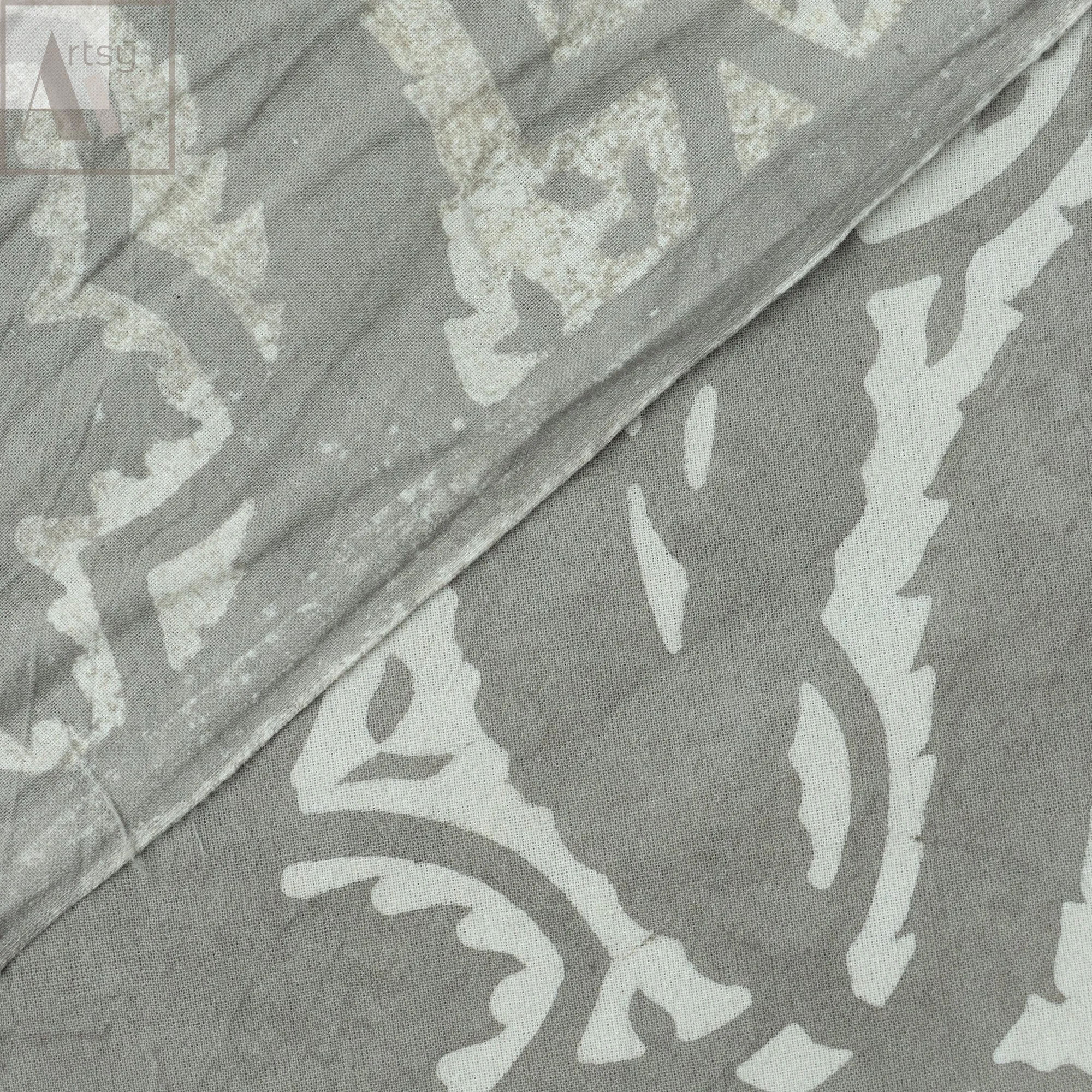 Hand Block Abstract Printed Cotton Fabric