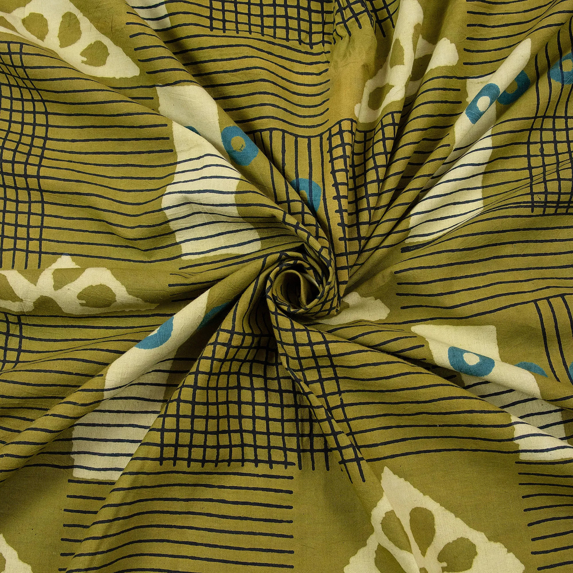 Handmade Geometrical Dabu Print Fabric