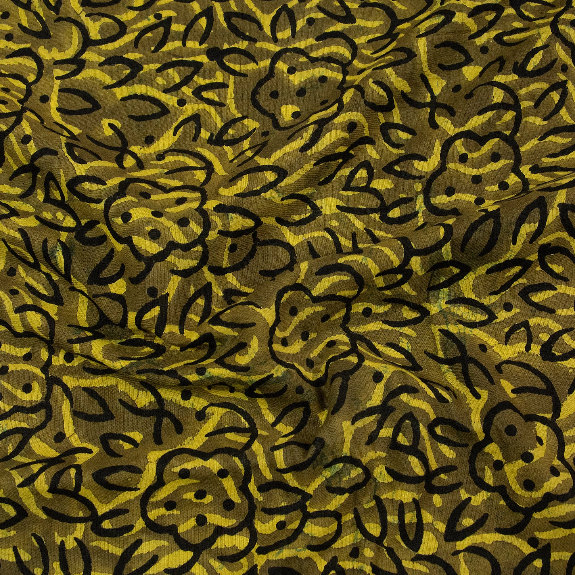 Handmade Natural Dyed Floral Dabu Print Fabric