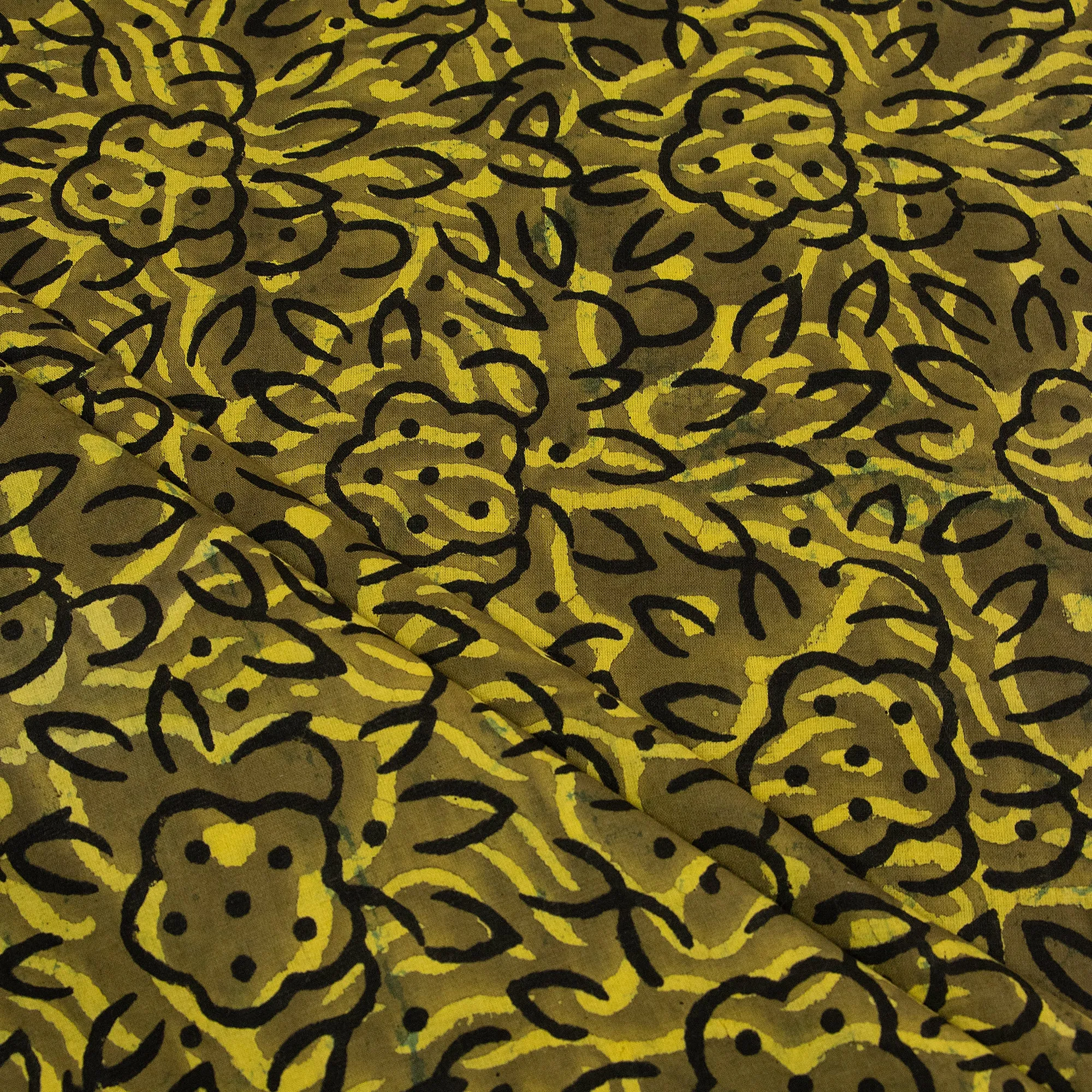 Handmade Natural Dyed Floral Dabu Print Fabric