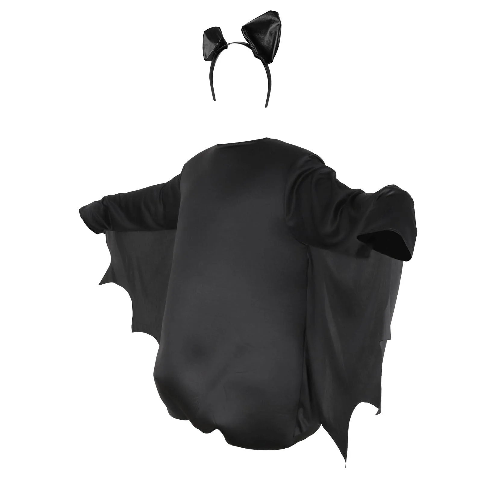 HOMELEX Bat Costume Unisex Adult Cosplay Jumpsuit Halloween Black One-Piece with Bat Ears
