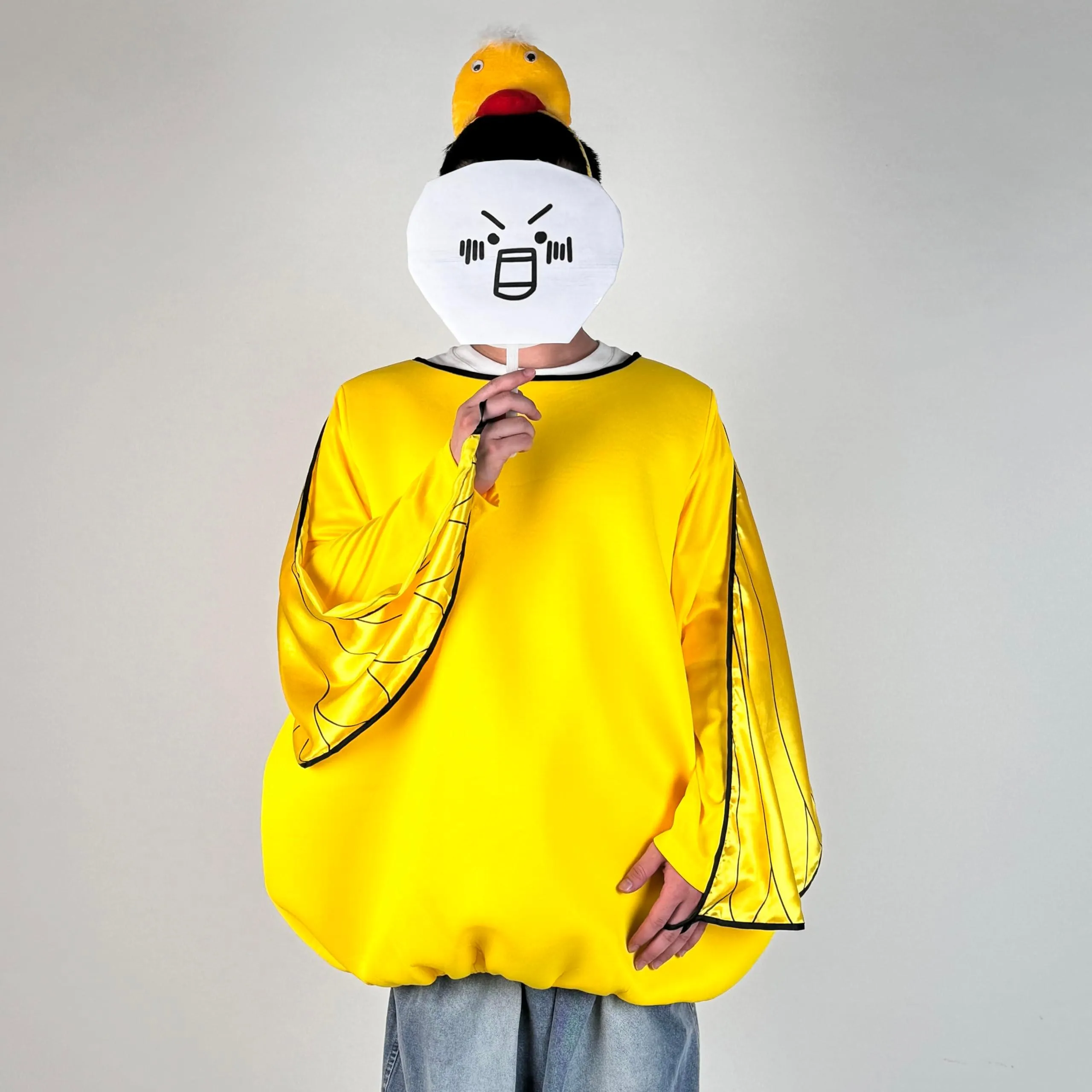HOMELEX Yellow Duck Costume Unisex Adult Woman Halloween Animals Jumpsuit One-Piece with Duck Headband