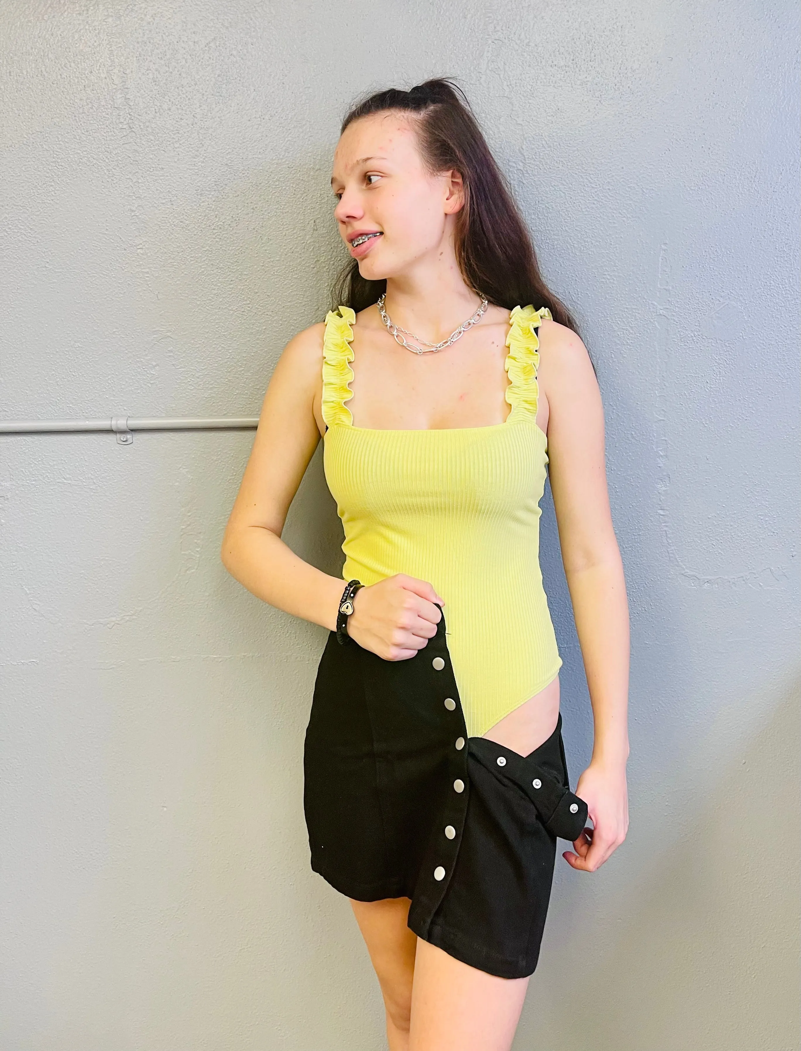 HYFVE- Ruffle Strap Bodysuit