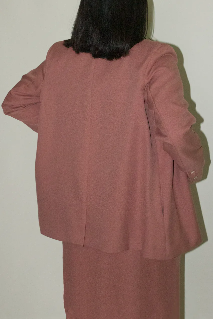 Japanese Twill Tailored Blazer in Coral