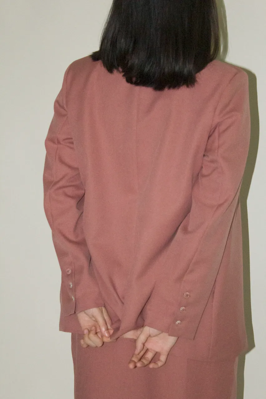 Japanese Twill Tailored Blazer in Coral